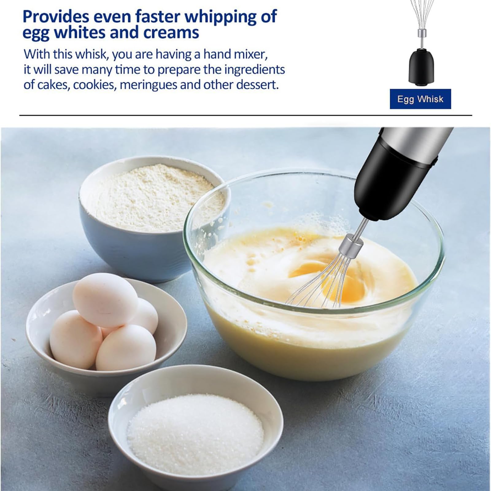 Hyykeji 5 In1 Immersion Hand Blender, 1200W Stainless Steel Handheld Blender Mixer, 6 Speed Speed Adjustment, Easy To Clean, Powerful And Stable, For Smoothie, Baby Food, Sauces