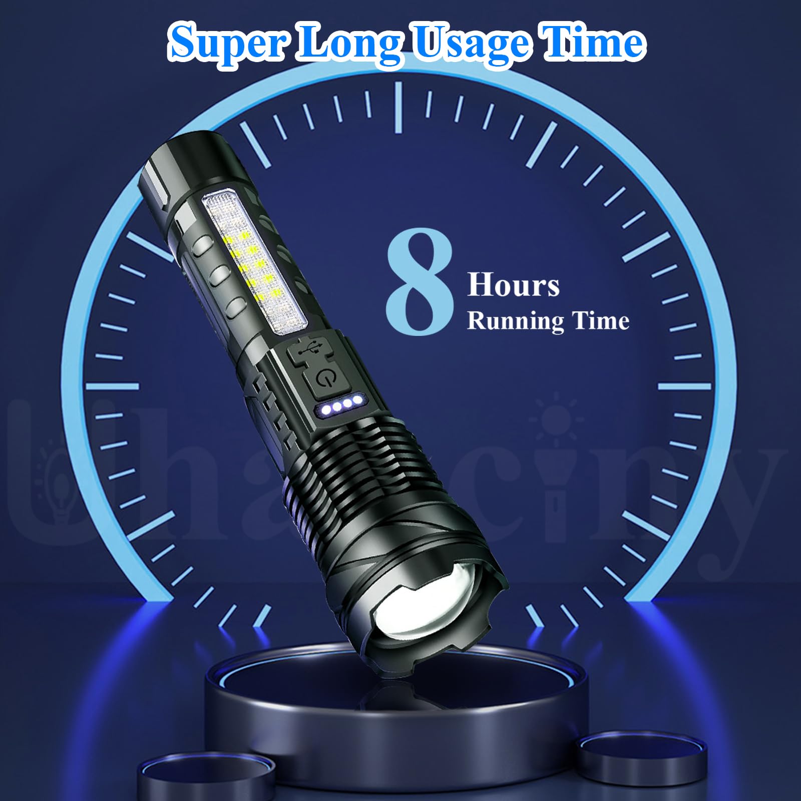 Sogidon Flashlights High Lumens Rechargeable, 1,000,000 Lumen Super Bright Led Utility Flashlight Battery Powered Handheld Flash Light With 7 Light Modes, Usb C, Waterproof, Zoomable