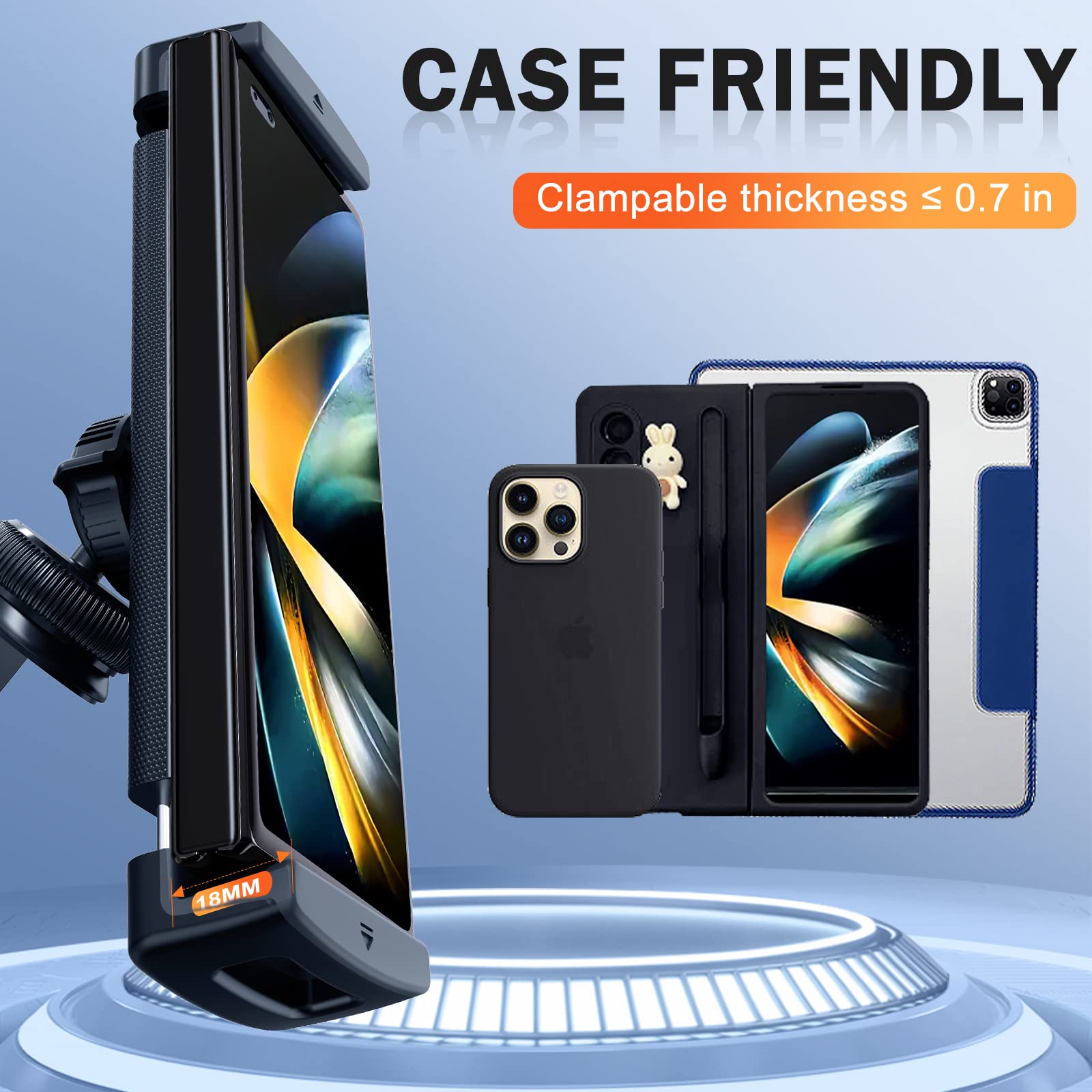 Samorino Car Phone Tablet Mount,[360° Rotatable & Thick Cases Friendly] Phone Holder Car Mount Air Vent For Car Compatible With Samsung Galaxy Z Fold 6 5 4/Ipad Mini Pro Air And More 4"-12.9" Device
