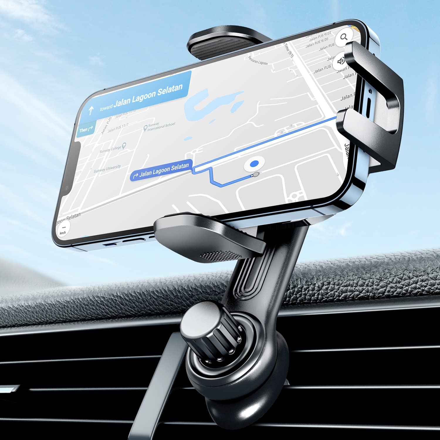 Esamcore Car Vent Phone Mount, Car Phone Holder Mount With Swing Arm Air Vent Clip Car Mount Cell Phone Holder Car For Iphone 16/15/ 14/13 Pro Max & All 4.7" - 6.9" Android Smartphone