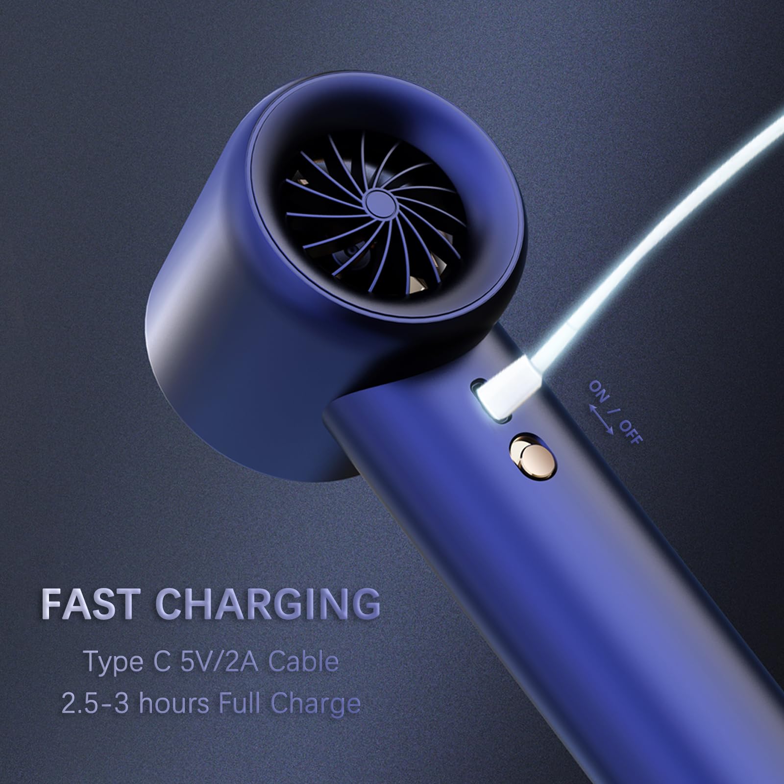 Handheld Fan,1-100 High Speed Hand Fan Adjustable Turbo Mini Fan,5000Mah Battery Operated