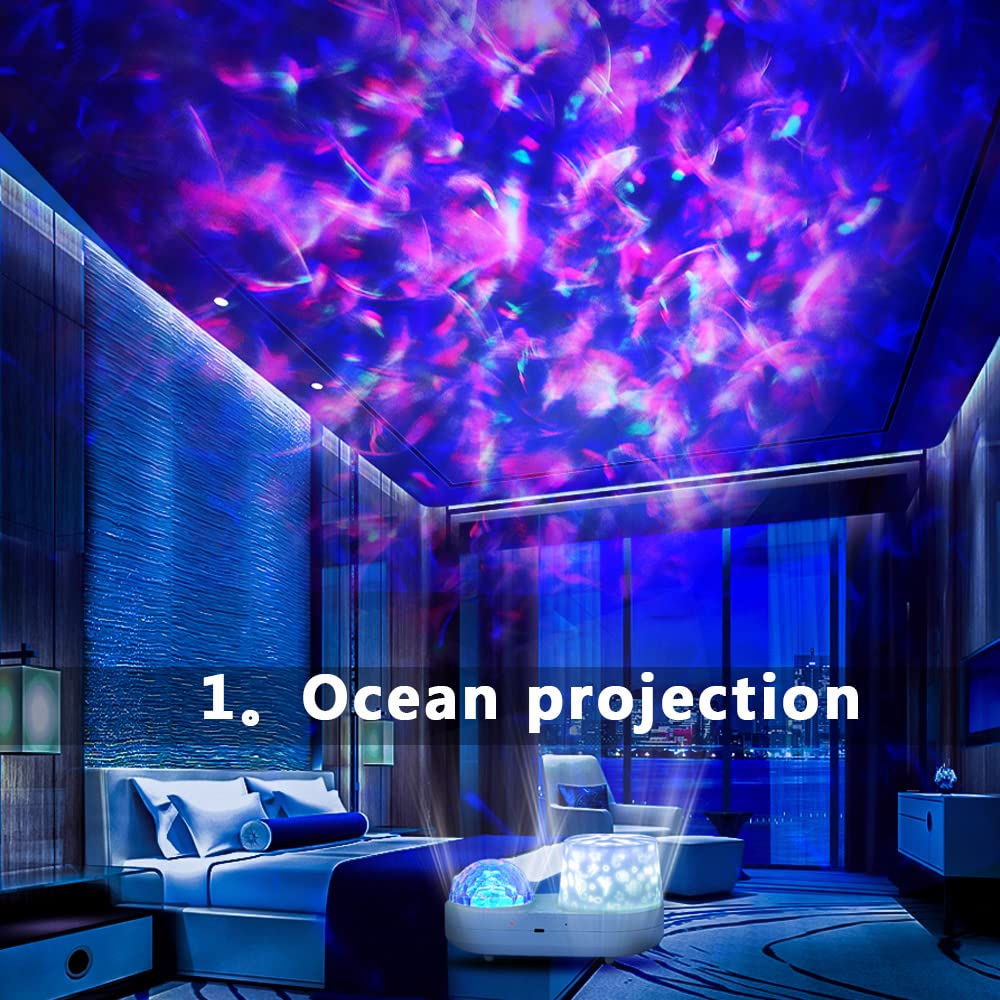 Kelahouse Ocean Star Sky Night Light Projector For Kid, Constellation Galaxy Projector, 360 Degree Rotating Nebula Starry Projection Lamp