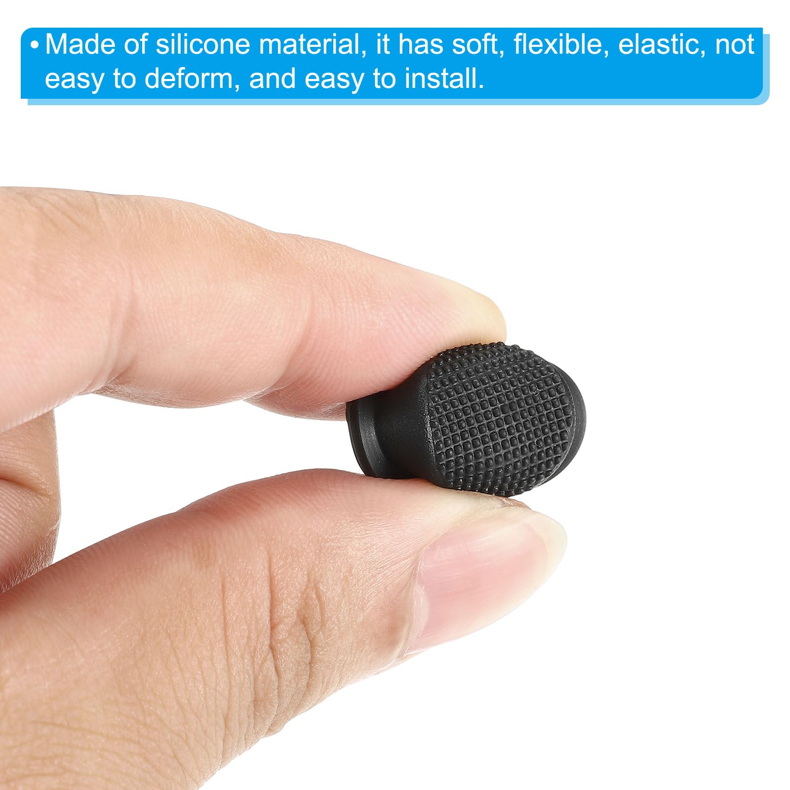 Patikil 0.63" Led Flashlight Switch Cap, 6 Pcs Silicone Soft Boot Cover For Push Button Switch Electric Torch Handheld Flashlights Diy Project, Black