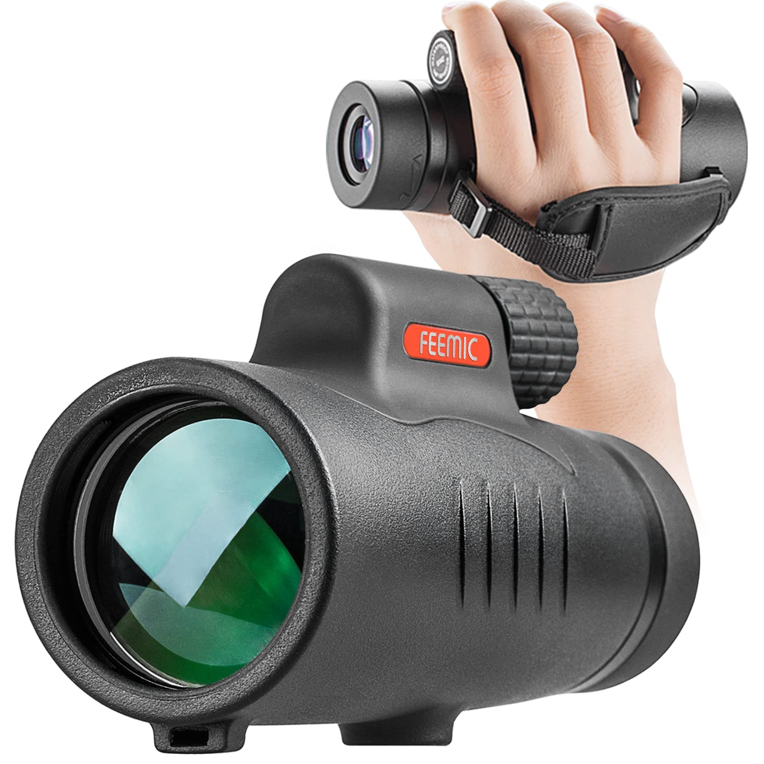 Feemic Monocular Telescope High Power 8X42 Monoculars Scope Compact Waterproof Fogproof Shockproof With Hand Strap For Adults Kids Bird Watching Hunting Camping Hiking Travling Wildlife Secenery