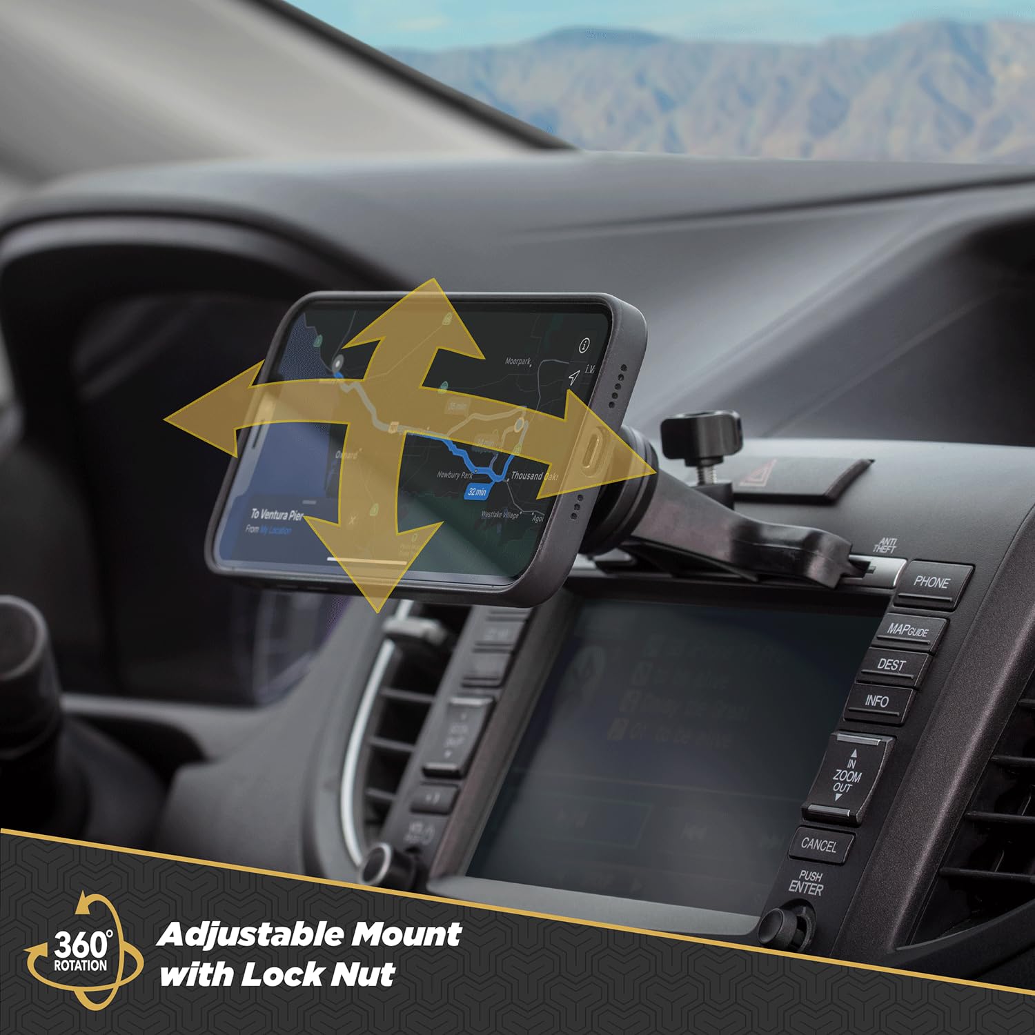 Scosche Magcd2 Magicmount Magnetic Cd Slot Car Mount , 360° Adjustable Magnet Head, Universal Cell Phone Holder, Compatible With Iphone, Samsung, And All Devices