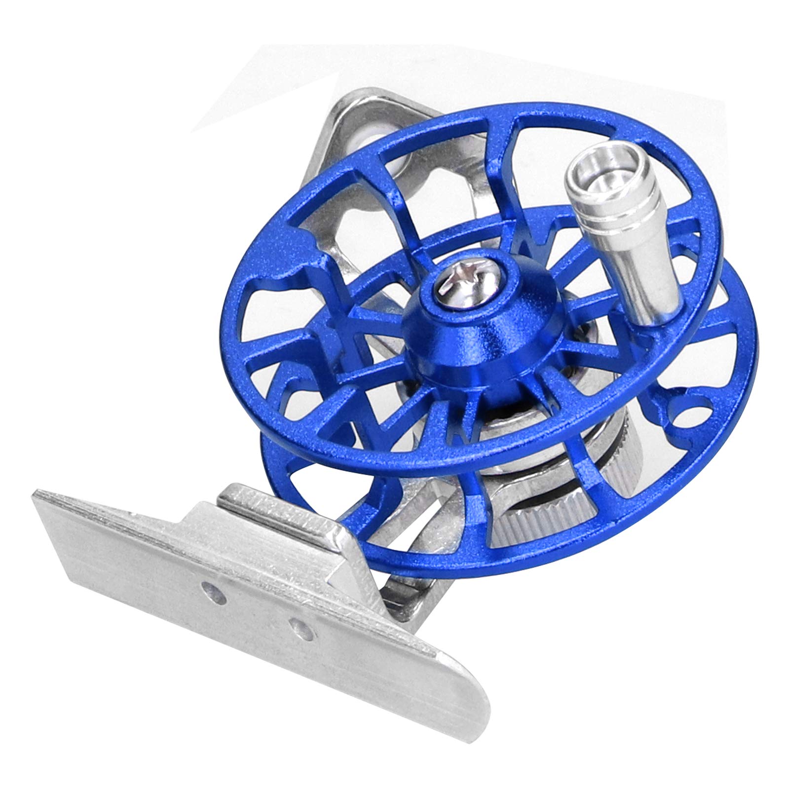 Pinsofy Fishing Reels, Aluminum Alloy Right-Handed Equipped With Ceramic Wire Hole, Reels, Boat Fishing For Ice Fishing(Blue)