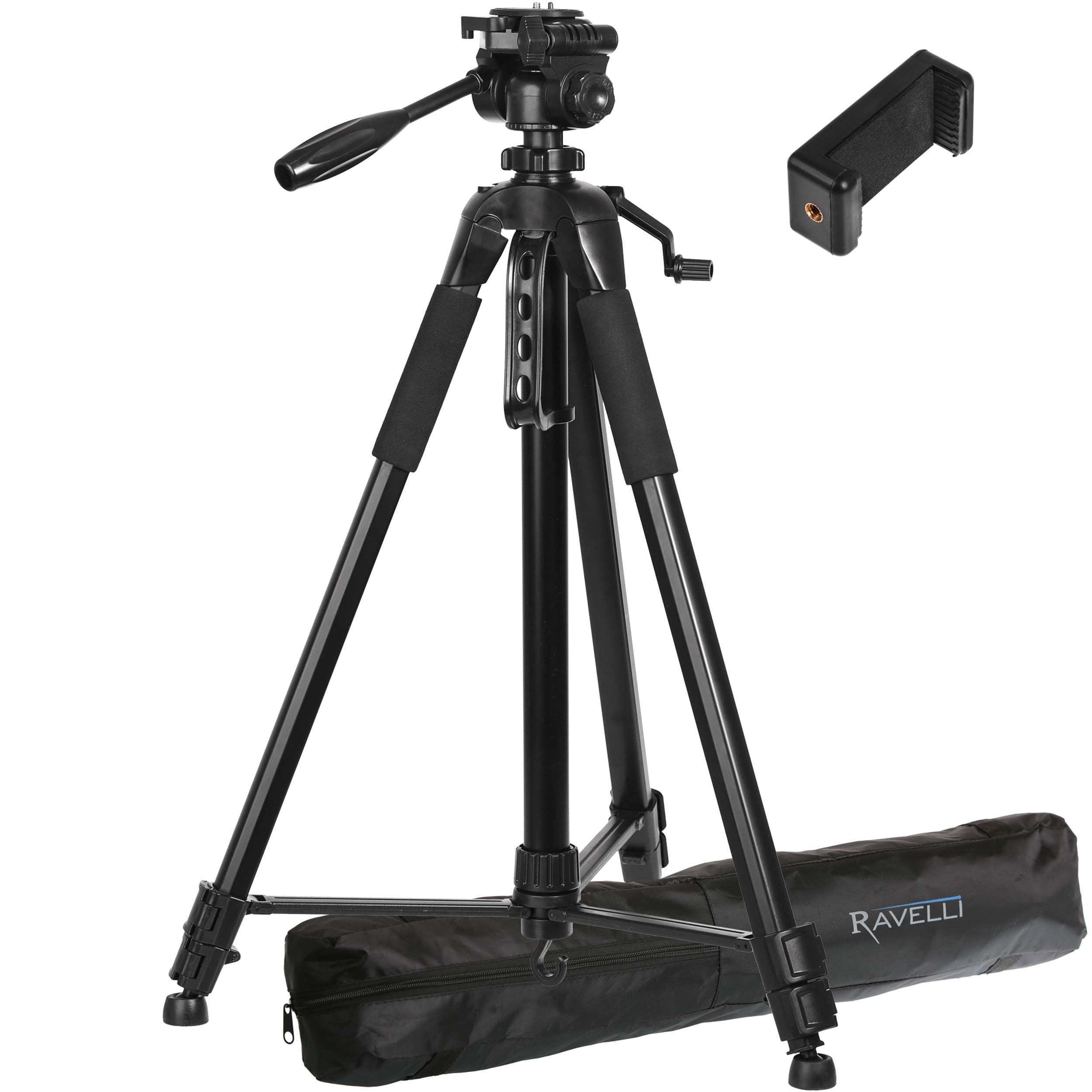 Ravelli Aplt6 72" Light Weight Aluminum Tripod With Bag Includes Universal Smartphone Mount