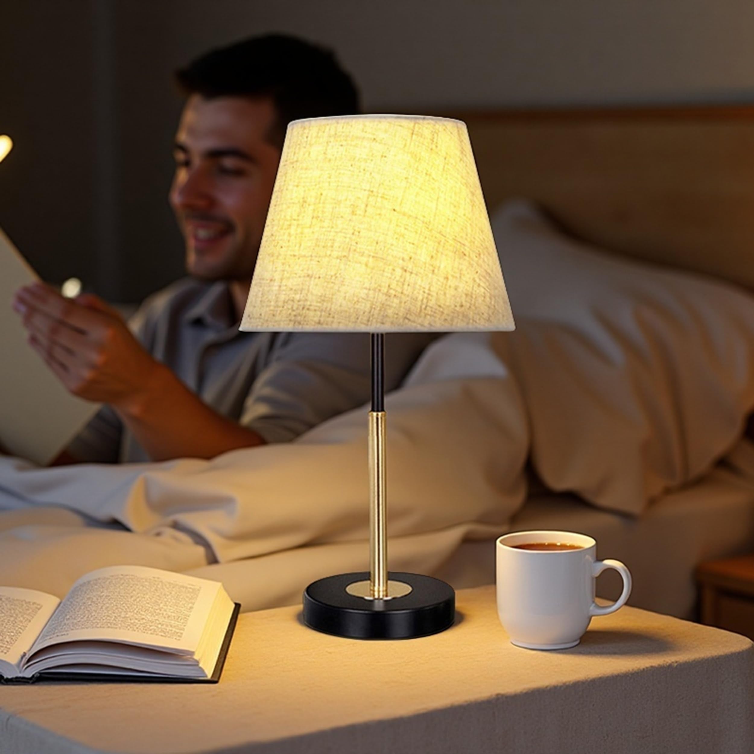 Fgbdnfh Home Decoration Desk Lamp, Bedside Lamp Children'S Living Room Bedroom Study Room Reading Home Office Modern Farmhouse Decoration Retro Shade