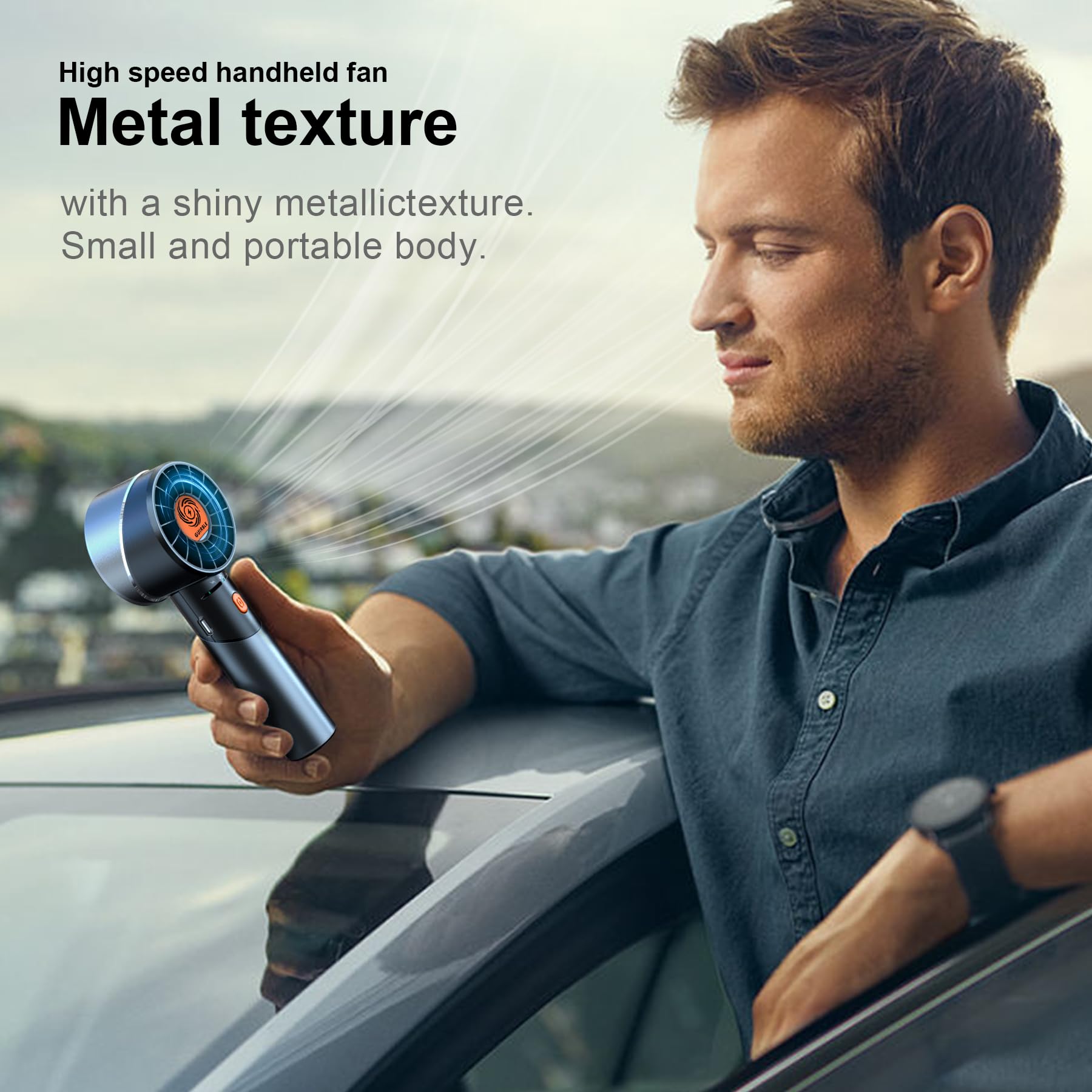 Handheld Fan,Portable Turbo Fan,Powerful Personal Fan(7000Rpm High-Speed Motor,Battery Work 3-16 H)