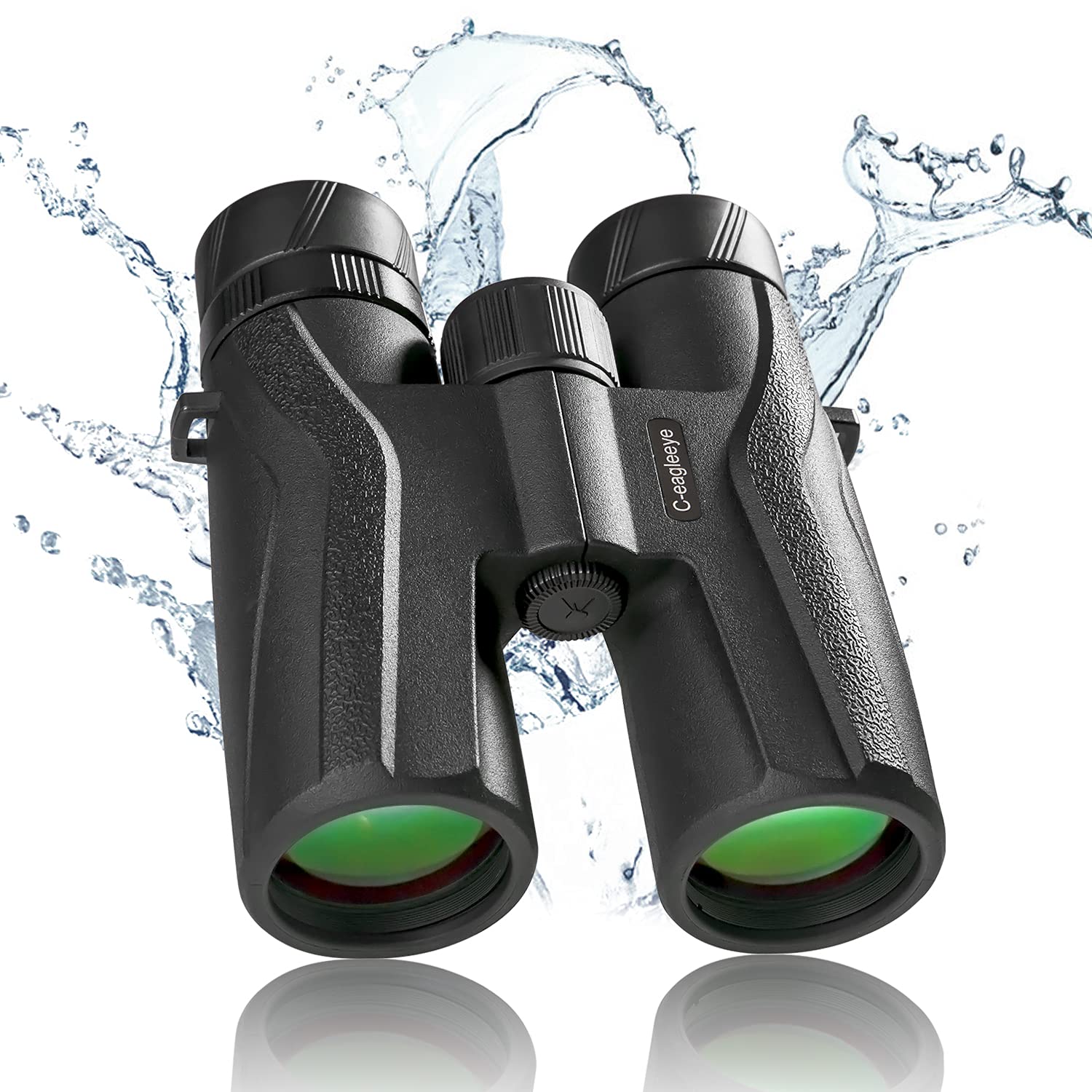 C-Eagleeye Ceagleeye10X42 Binoculars For Adults,Ipx7 Professional Waterproof And Anti-Fog With 23Mm Large Eyepiece Bak4 Lens,Binoculars For Travel Bird Watching Hunting Sports Extra Bag,Strap,Phone Adapter,Black