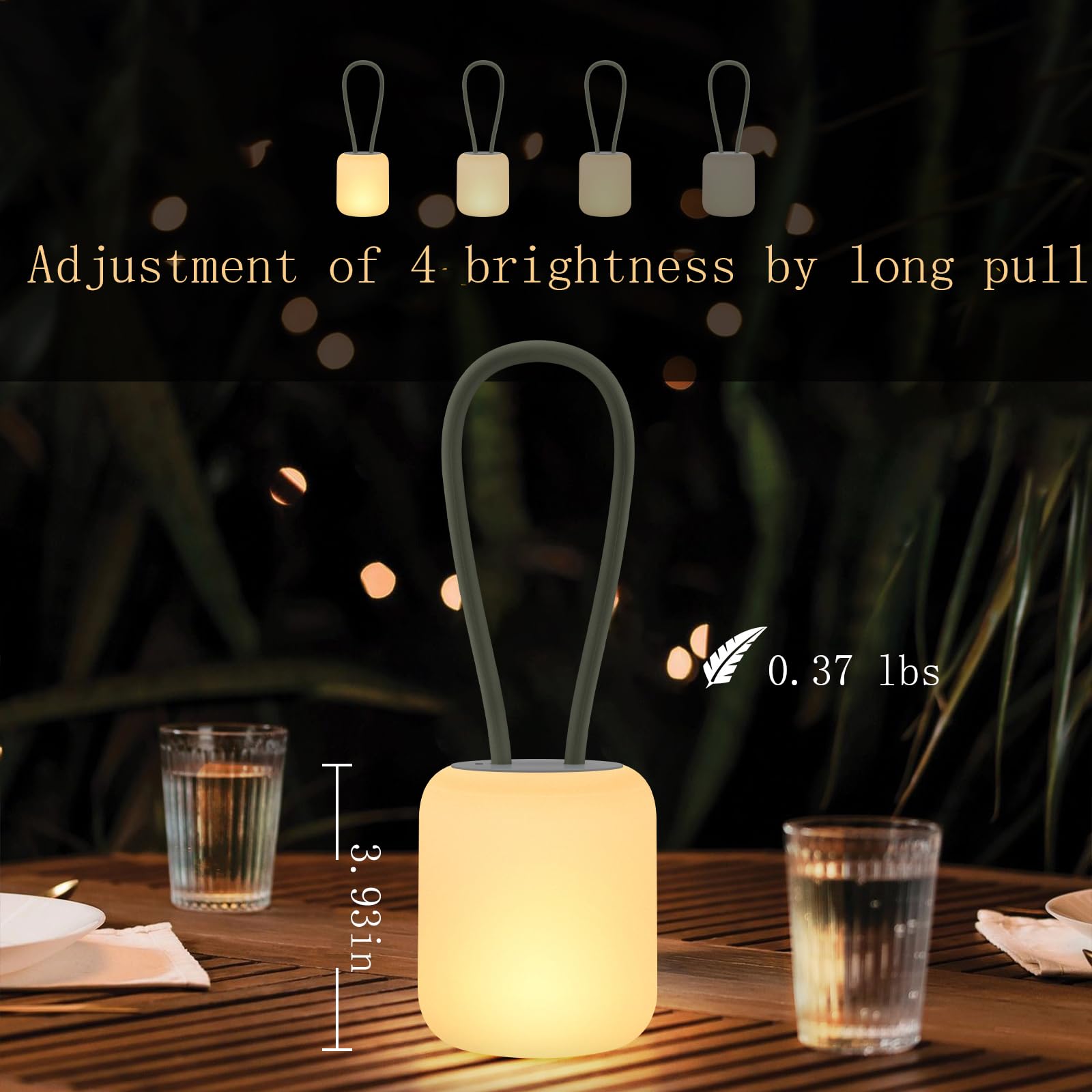 Himmel Camping Lamp,Portable Outdoor Lamp For Hanging,Standing And Mounting,Warm Or White Lighting Camping Lamp,Rechargeable Hang Lampe Outdoor,Table Lamp For Living Room And Bedroom (Gray)