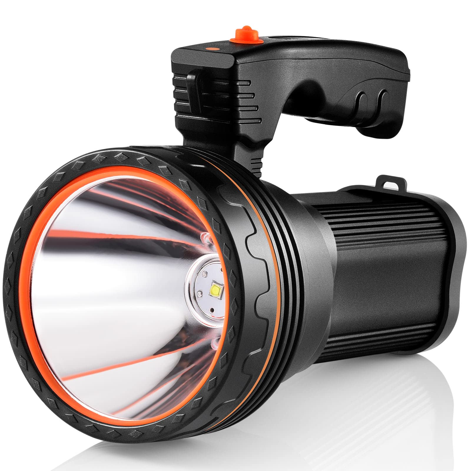 Csndice Flashlights High Lumens Rechargeable,8000Lm Spotlight Flashlight,Ip65 Waterproof Rechargeable Flashlight,Linterna Recargable 6000Mah Long Lasting For Camping,Boat,Walking,Farm.(Black)