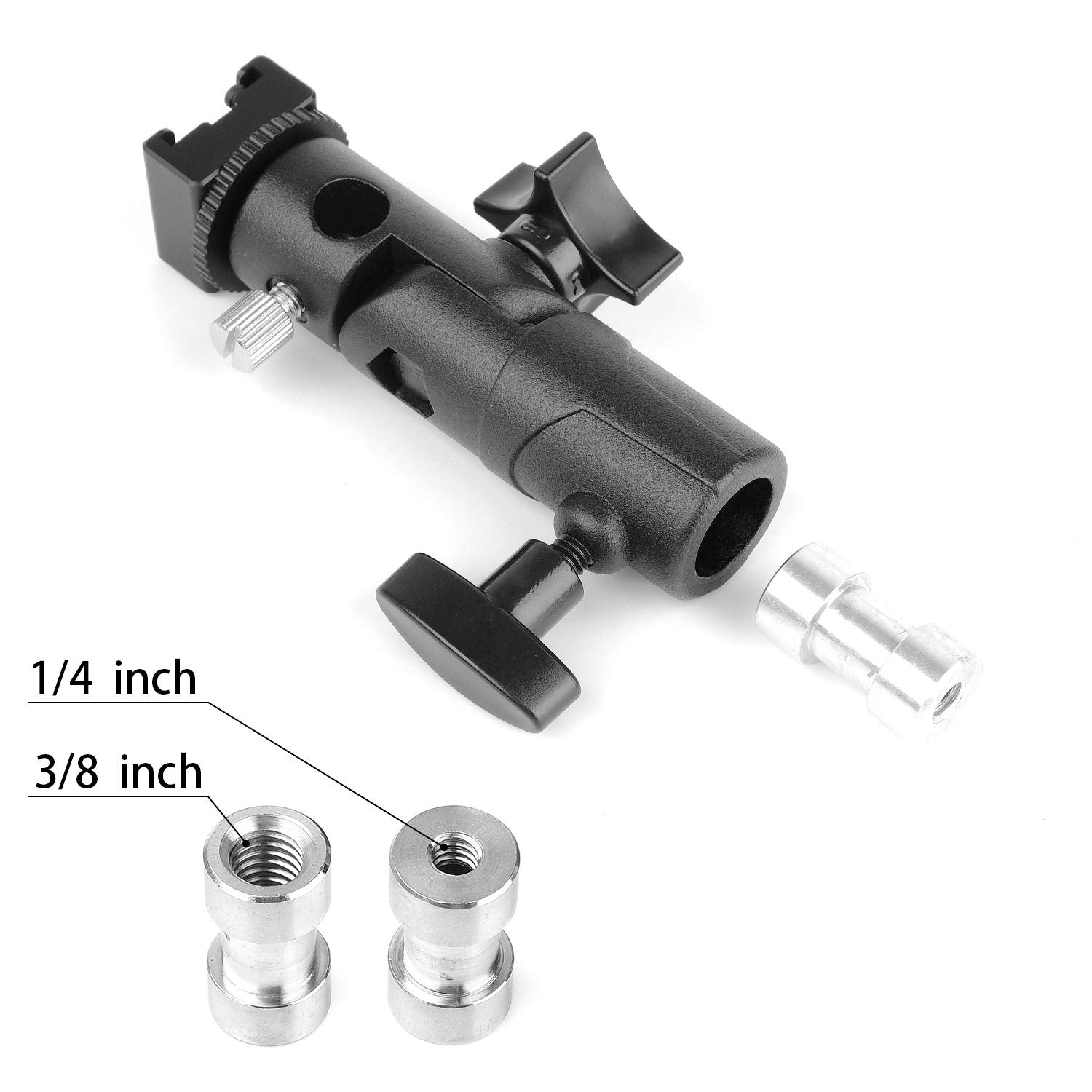 Chromlives Updated Version Flash Bracket-Light Stand Flash Mount Cold Shoe Flash Stand Photography Camera Umbrella Holder Bracket E Type For Dslr Camera Canon Nikon Pentax Olympus Nissin Metz And Dslr