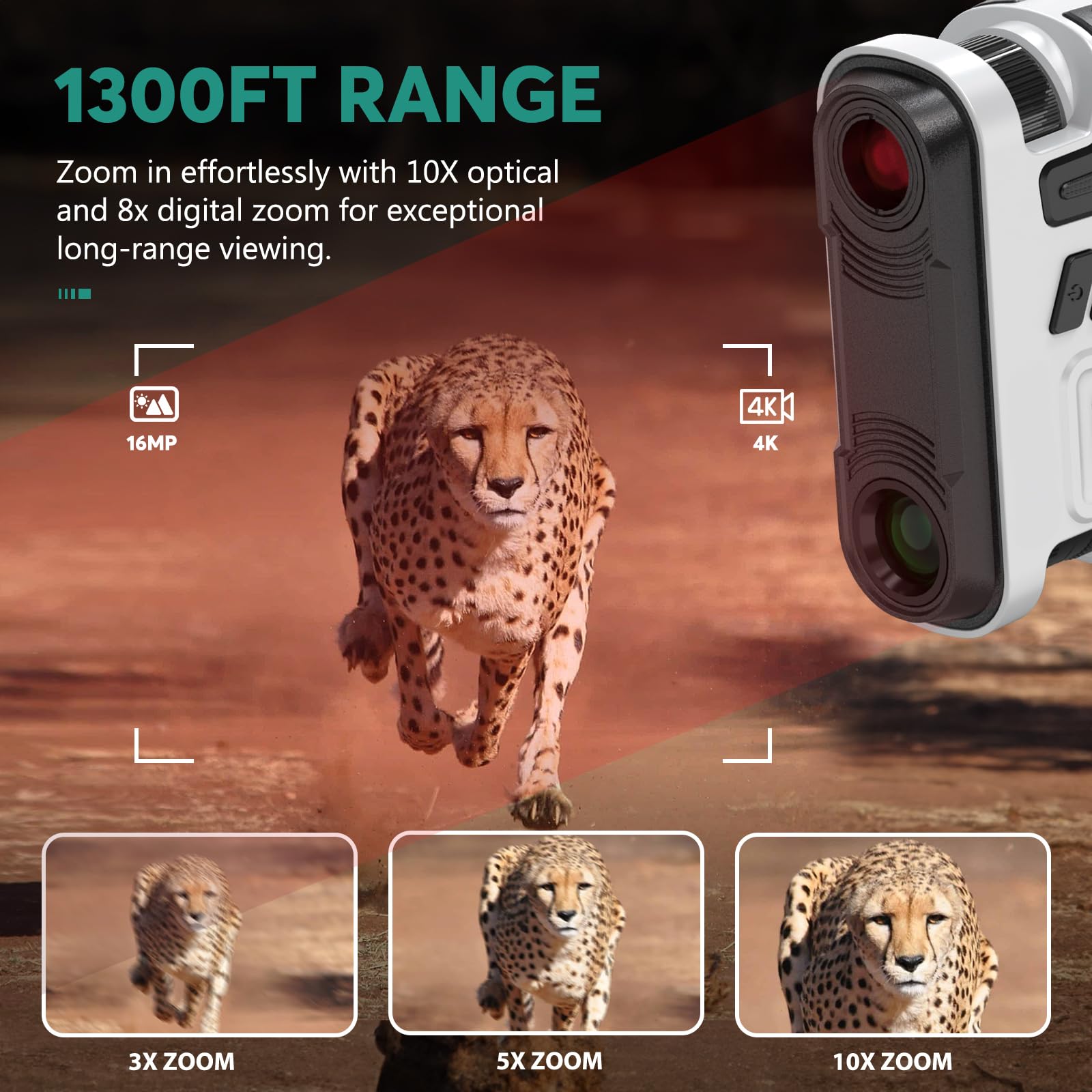 Leedeer Night Vision Binoculars Goggles Camera 4K For Adults With10X Optical Zoom, 1300Ft Range, Rechargeable, 3" Color Screen And 32Gb Tf Card (White And Black)