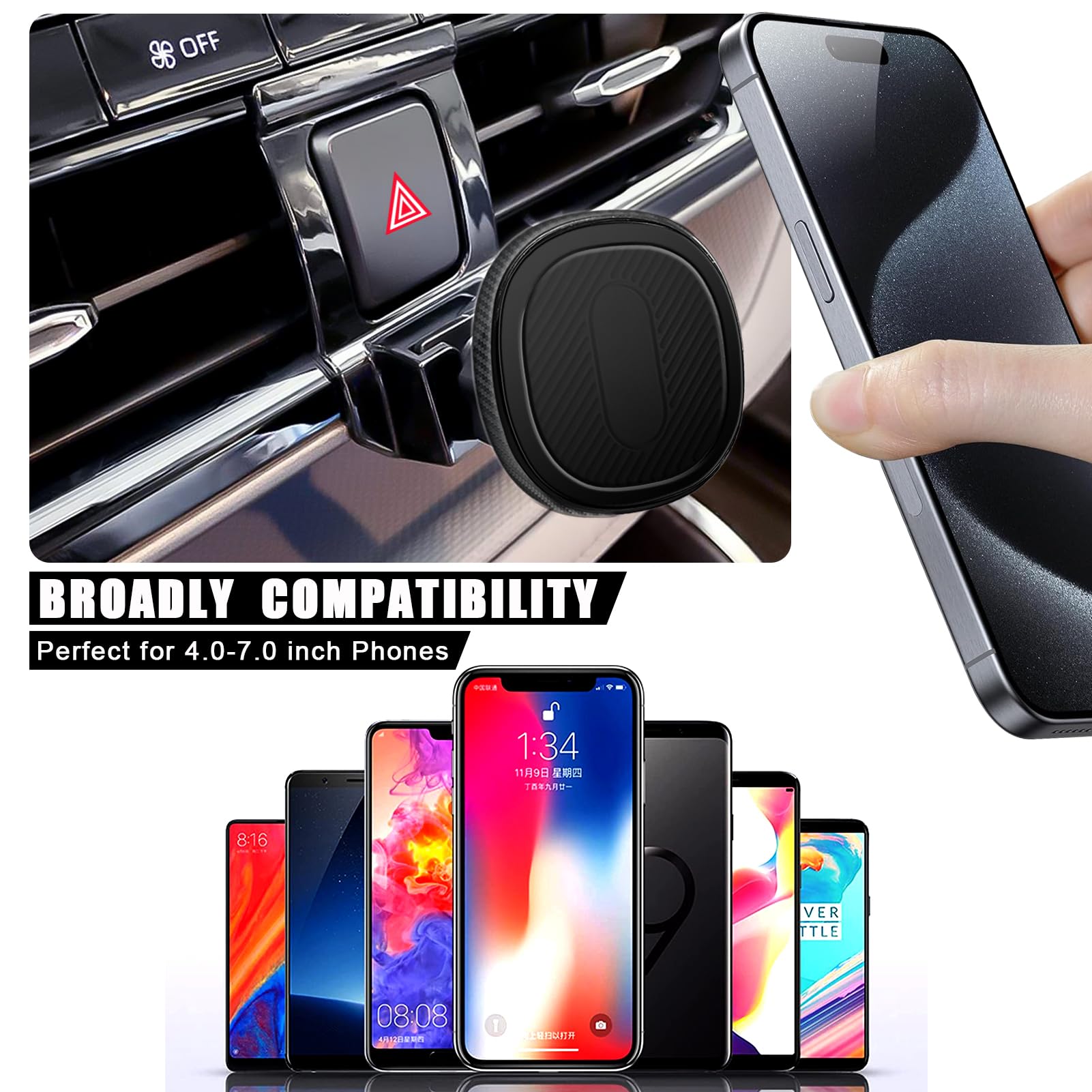 Mengfly Car Phone Holder, Air Vent Magnetic Navigation Mount, For Toyota Highlander/Hybird 2020    , Magnet Custom Cradles Stand For Iphone Samsung Htc And All Smartphone