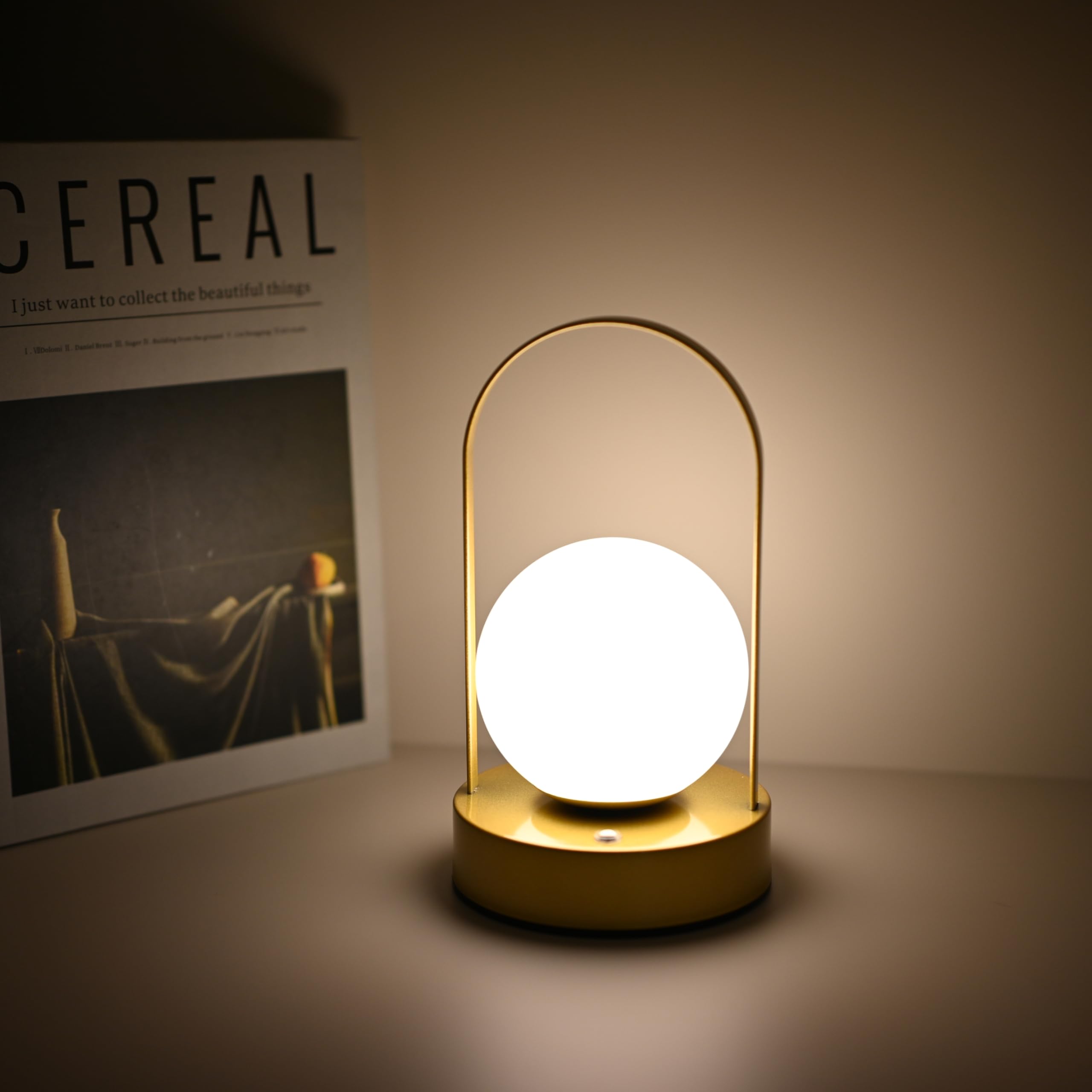 Sveudvdis Portable Table Lamp, Touch Lamp Dimmable Cordless Rechargeable Desk Lamp Bedside Lamp For 3-Mode Lighting Night Lamp Lantern For Home Bedroom