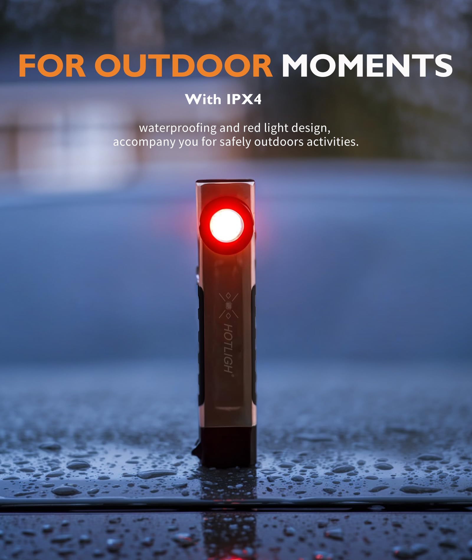 Hotligh Rechargeable Flashlight Magnetic - 700 Lumens Led Flashlight With Clip Design, Flat Flashlight For Car Repairing/Camping/Emergency