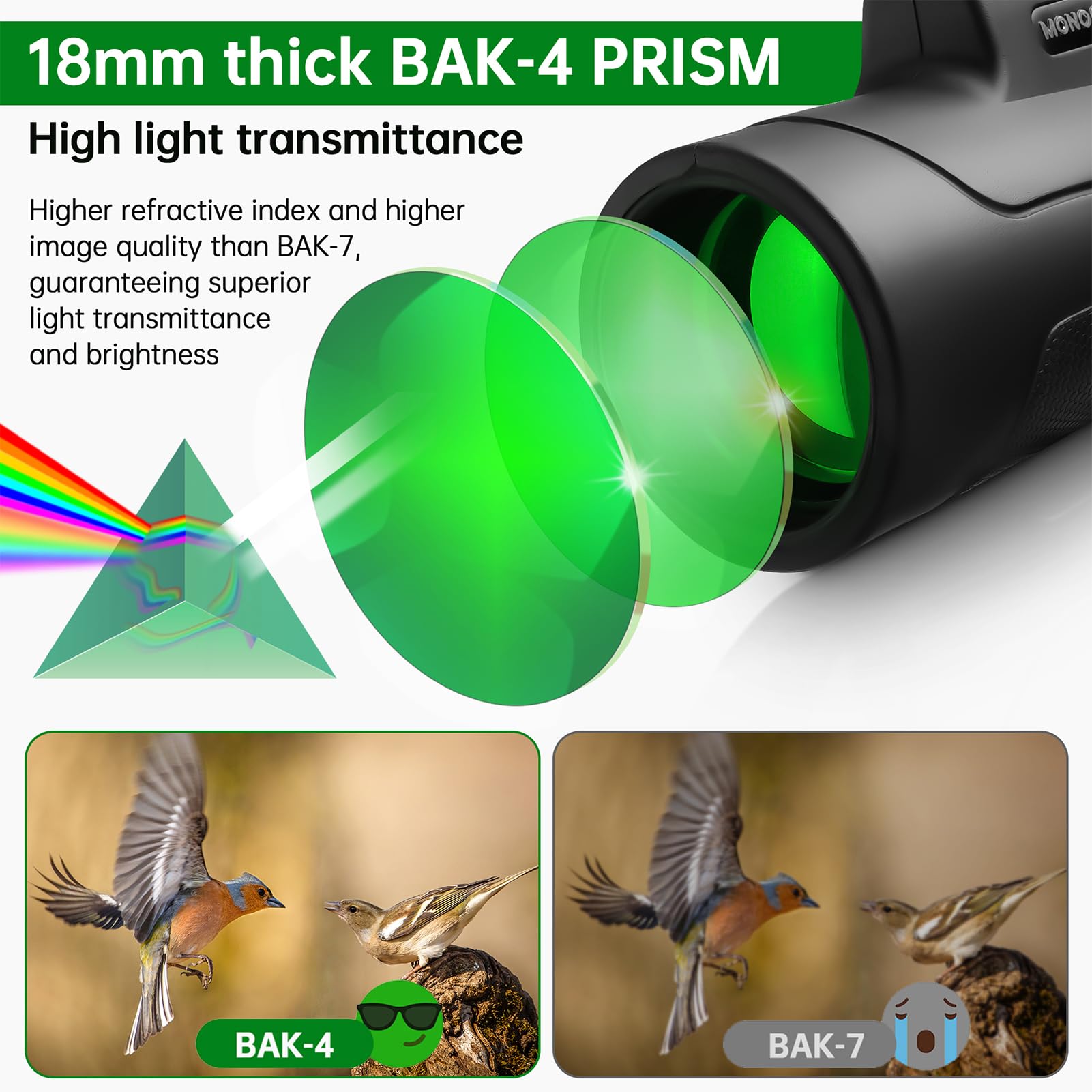 Mapleboom 80X100 Hd Monoculars Telescope For Adults High Powered With Smartphone Tripod & Bak4 Prism For Birdwatching/Hunting/Camping/Concert Travelling