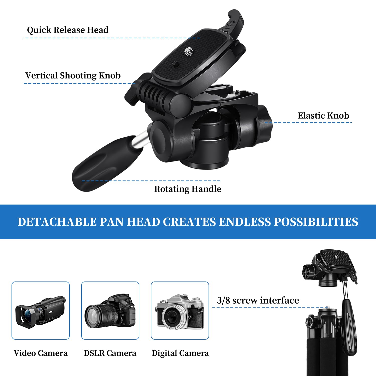 Joilcan 74 Inches Tripod For Camera