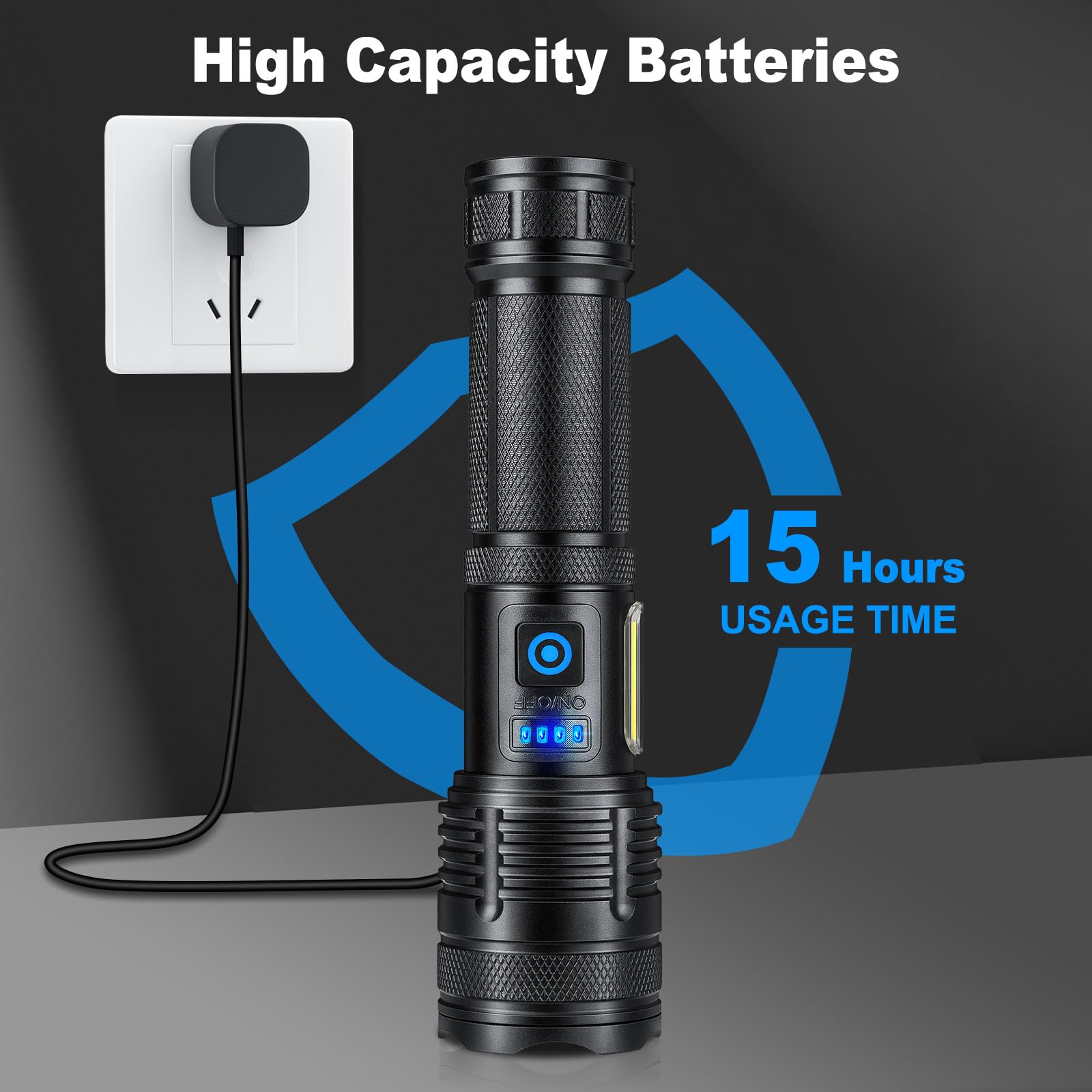 Kingcaesar 3 Pack Rechargeable Flashlights 990000 High Lumen, Ultra Bright Led Flash Light For Home, High Powered Flashlights With 7 Light Modes, Ipx7 Waterproof For Camping