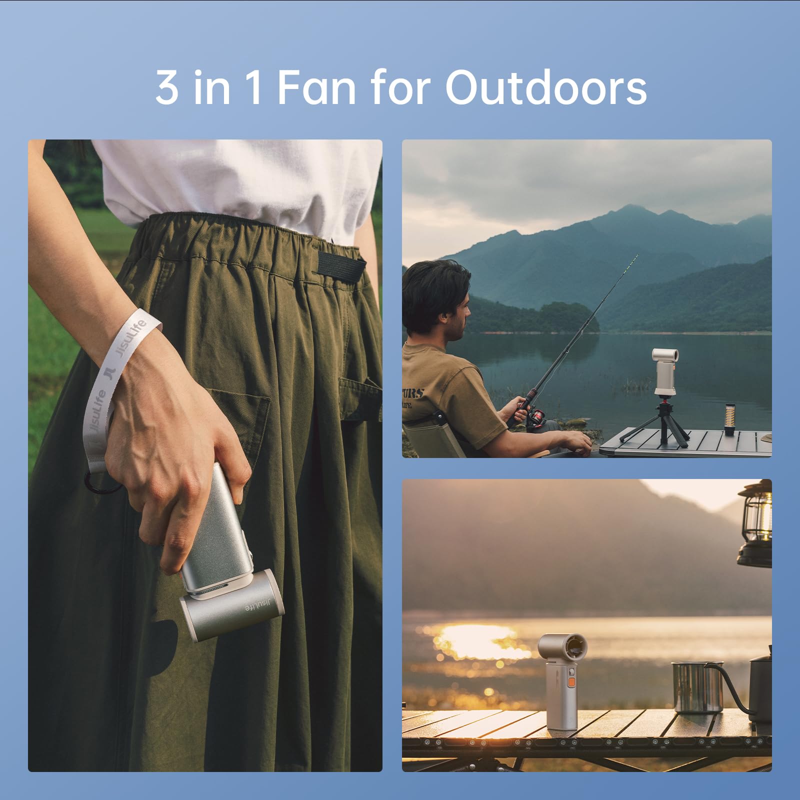Jisulife Portable Handheld Turbo Fan, 100 Speeds Adjustable Mini Personal Fan, 9000Mah Usb