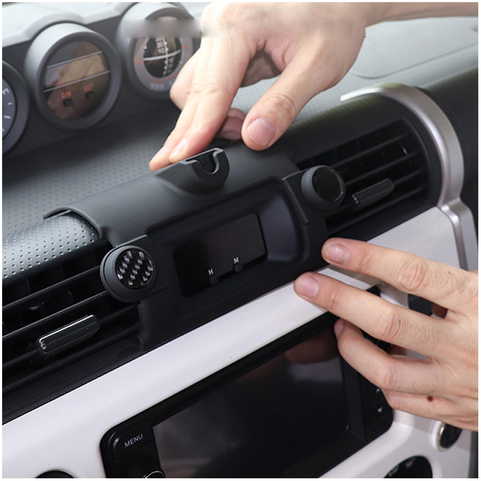 Itrims Car Phone Holder For Toyota Fj Cruiser 2007- Car Dashboard Mount Cell Phone Cradles Adjustable Phone Stand Holder Universal Compatible With Most Smartphones Carbon Fiber