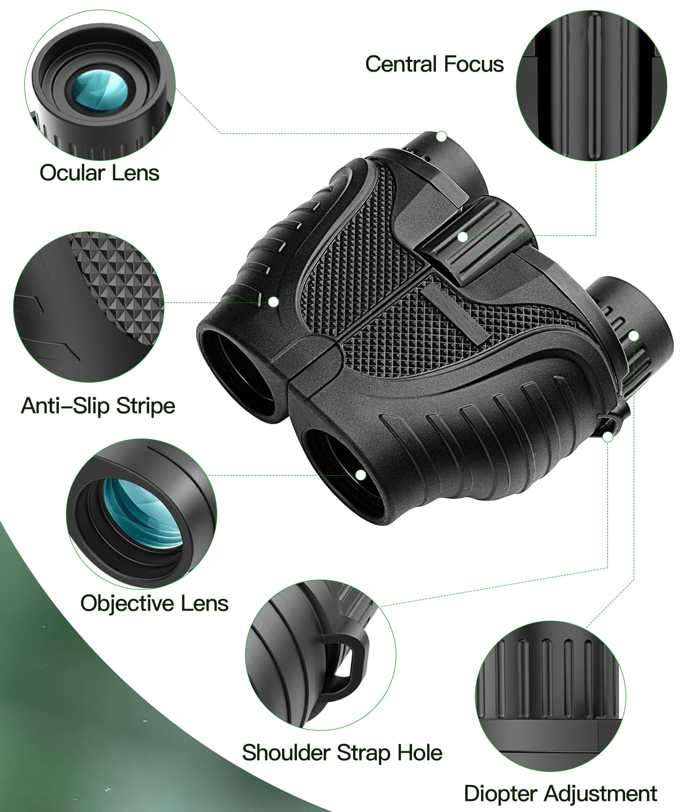 Irosiy 10X Waterproof Binoculars With High-Definition Fmc Coated Lens, Bak4 Prism, Adjustable Diopter, Anti-Slip Design, Durable And Lightweight – Perfect For Bird Watching, Hunting, And Outdoor Activities