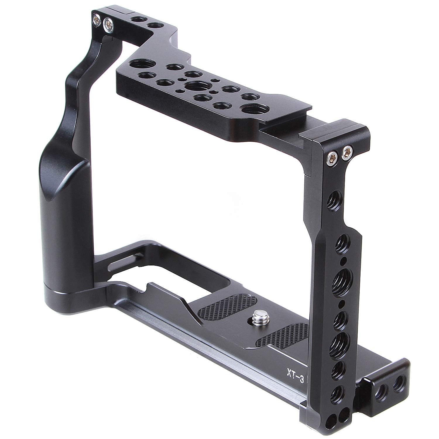 Fotga Aluminum Camera Cage Video Stabilizer W/A Cold Shoe Mount Multiple 1/4 3/8 Inch Screw Holes,Arri Location Hole For Fujifilm X-T2 X-T3 Camera