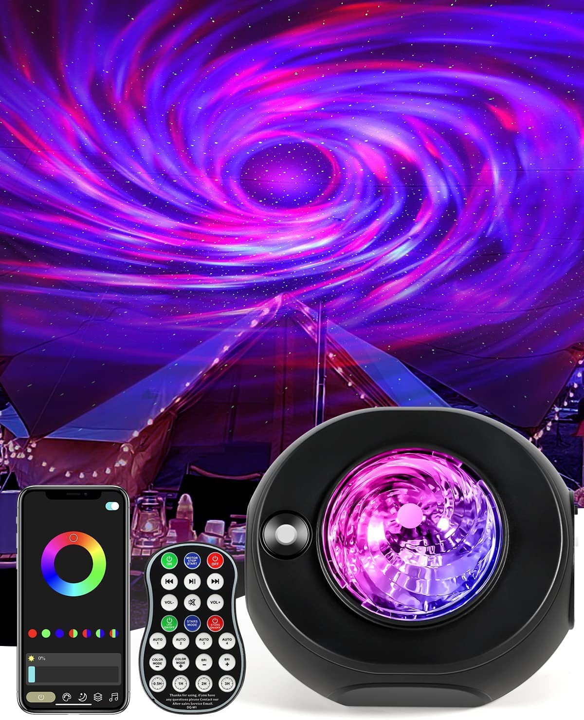 Dfu Star Projector Galaxy Night Light, App Control Galaxy Projector Nebula Starry Light Projector With Remote, Timer Star Ceiling Projector Birthday'S  F