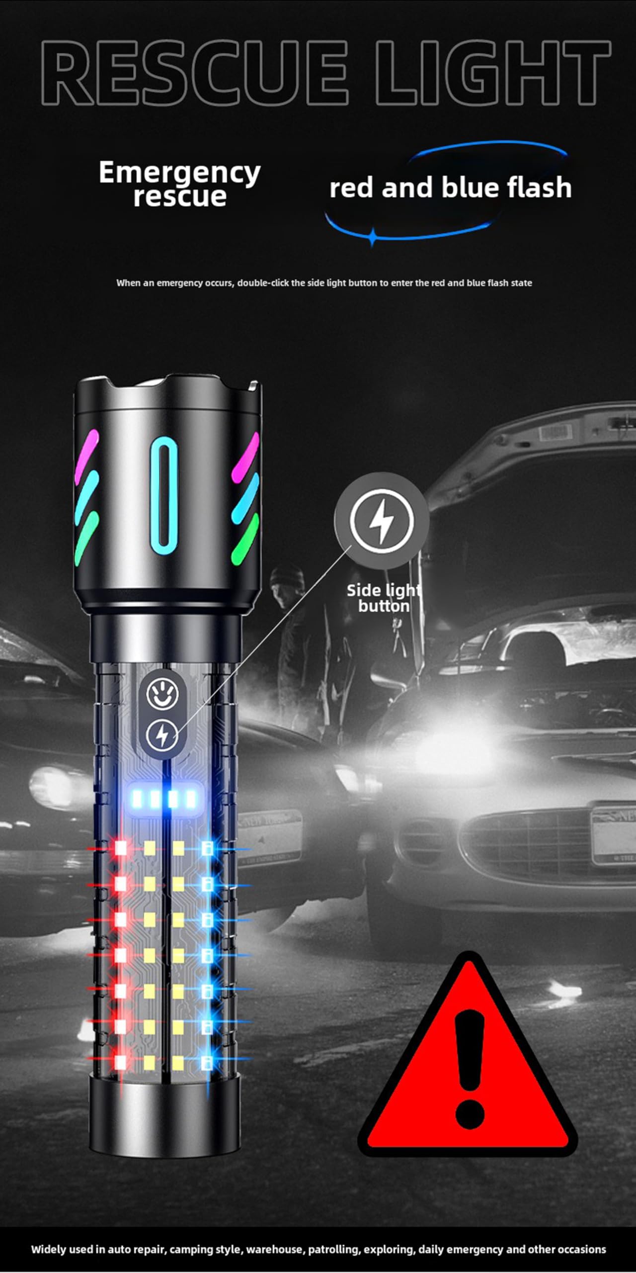Xanadx Rechargeable Flashlights, 2,000,000 Lumen Light,Handheld Led Flashlight 5 Modes, Ipx6 Waterproof Powerful Utility Flashlight For Emergencies, Camping, Hiking (Xn519N), Black, Xa519N
