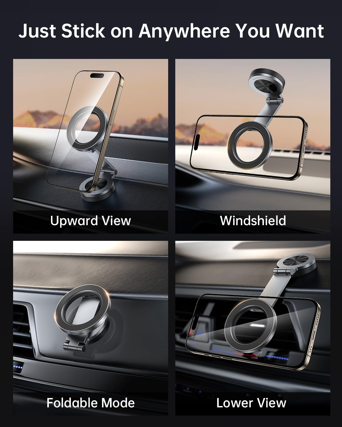 Syncwire For Magsafe Car Mount - [360° Rotation] Magnetic Phone Holder For Car, Adjustable Metal Arm, Ultra Magnet, Car Magnet Phone Mount For Dashboard, Fit For Iphone 16 15 14 13 Pro Max &All Phones