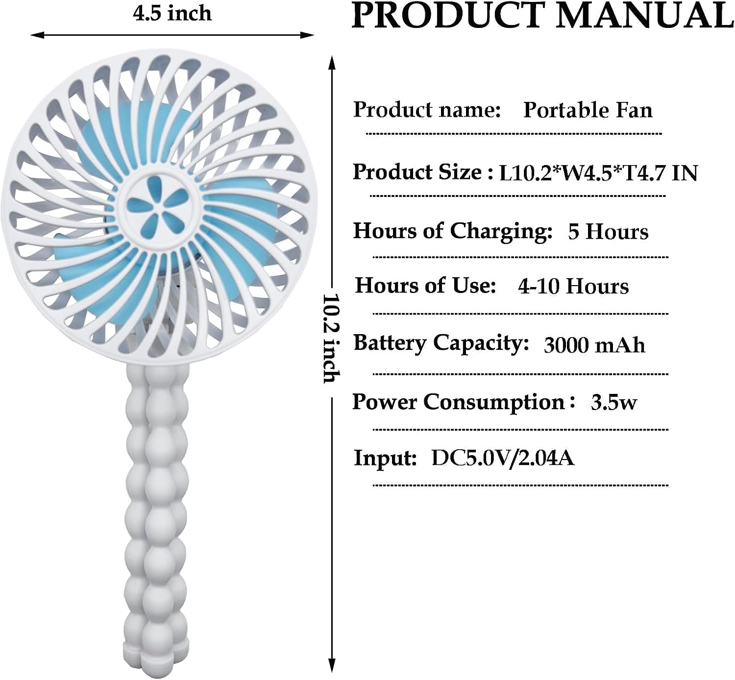 Run Helix Portable Stroller Fan, Battery Operated Mini Personal Fan, Handheld Clip On For Baby