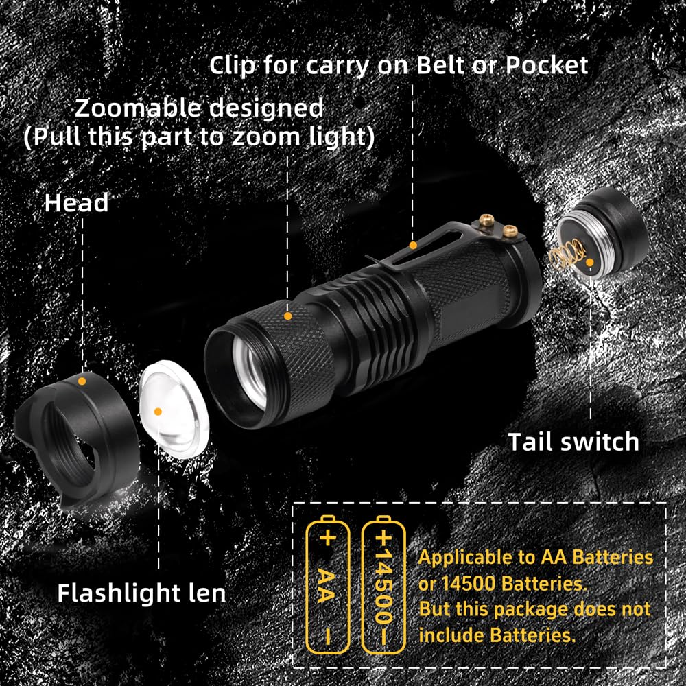Wayllshine High Power Red Led Flashlight - Powerful Single Mode Red Light Torch For Astronomy, Aviation, Night Observation - Black