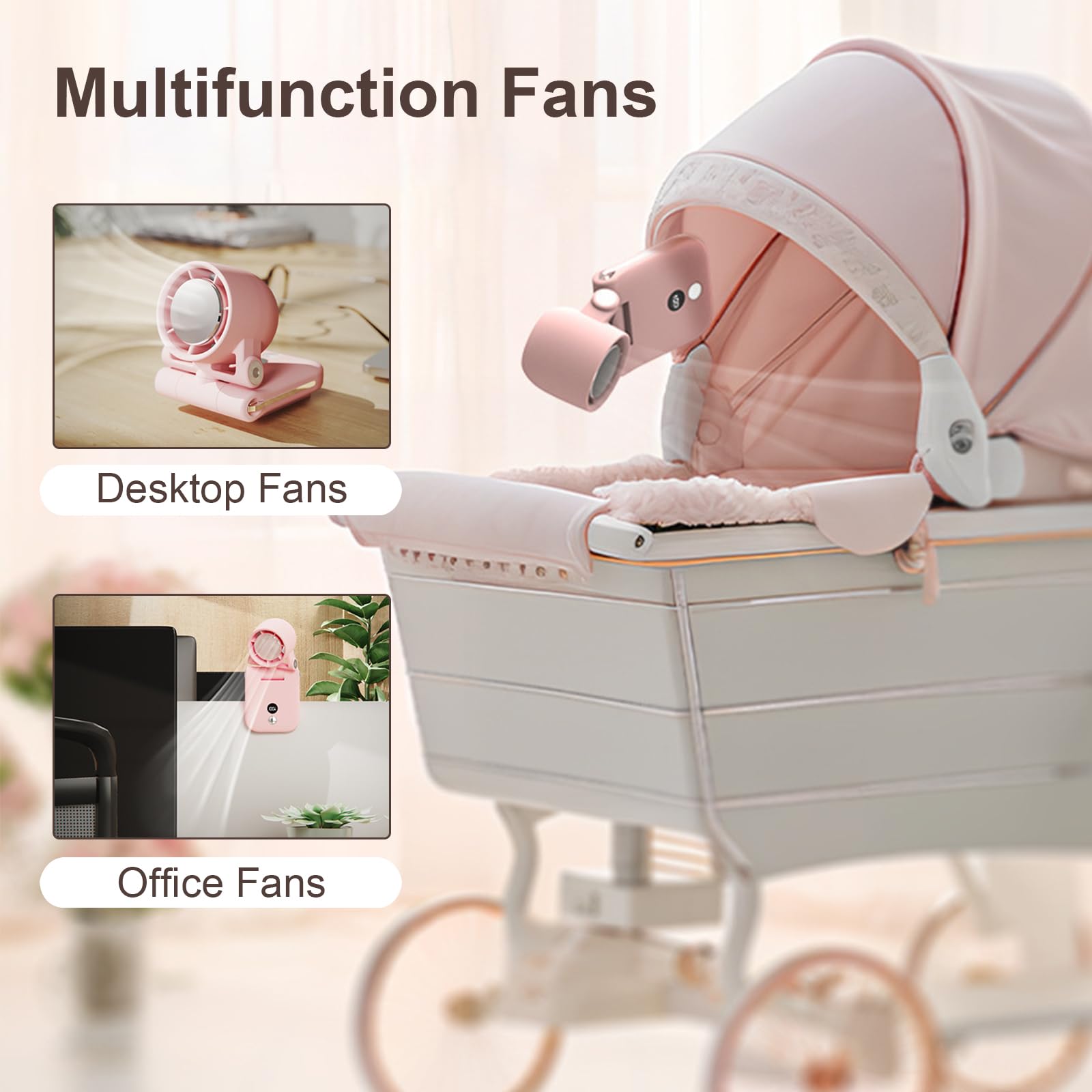 Portable Handheld Fan, Ultra High Rpm Clip-On Turbo Fan Rechargeable Personal Fan With Led Display