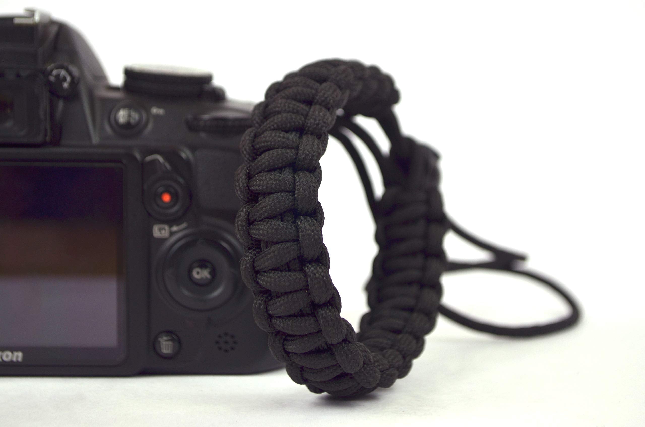 Paracraft Paracord Wrist  Camera Strap For Robust Hand Grip To Hold All Dslr Camera  Heavy Gear  Binocular (Black)