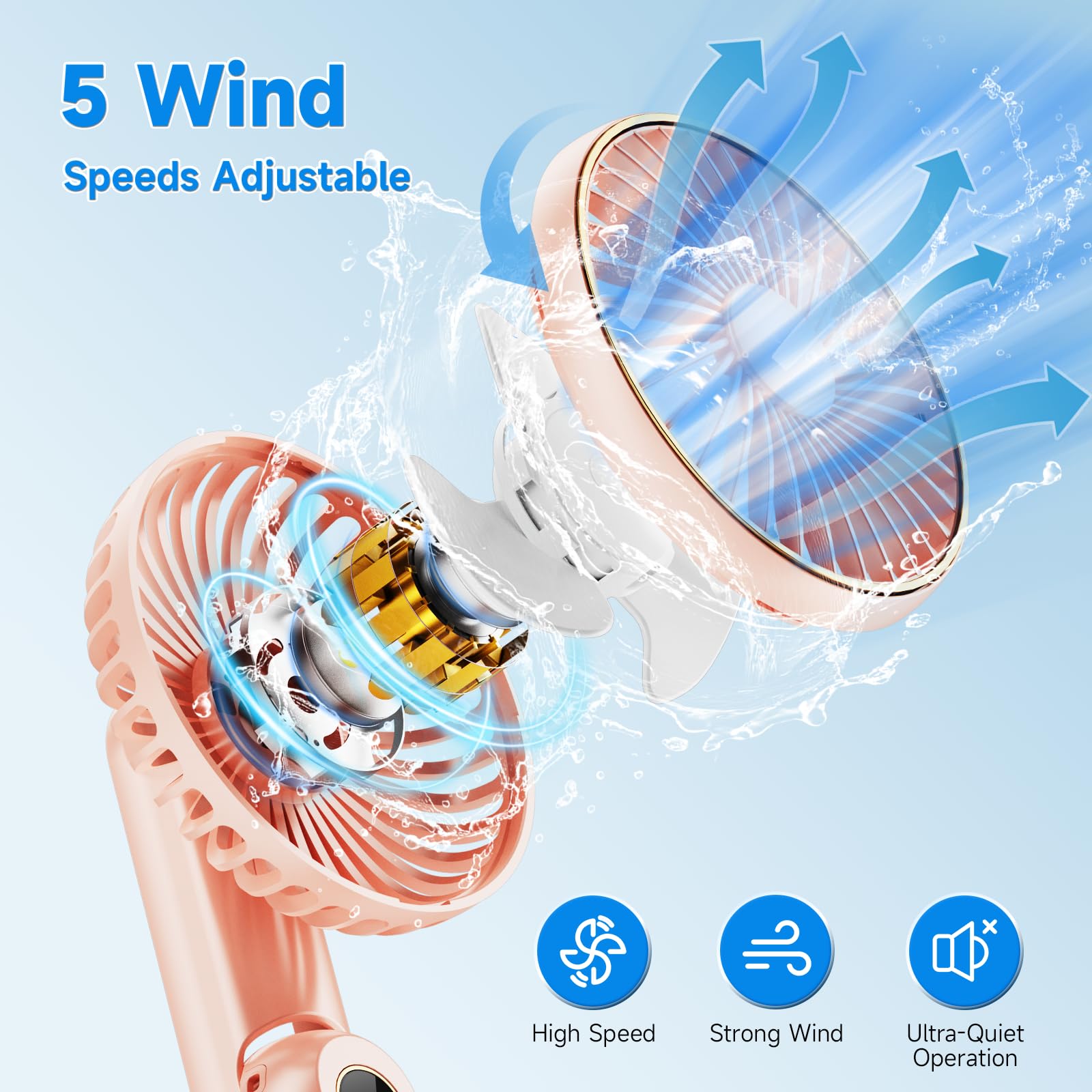 Portable Handheld Fan, 180° Foldable Personal Fan As Power Bank, Usb Rechargeable Mini Hand Fan