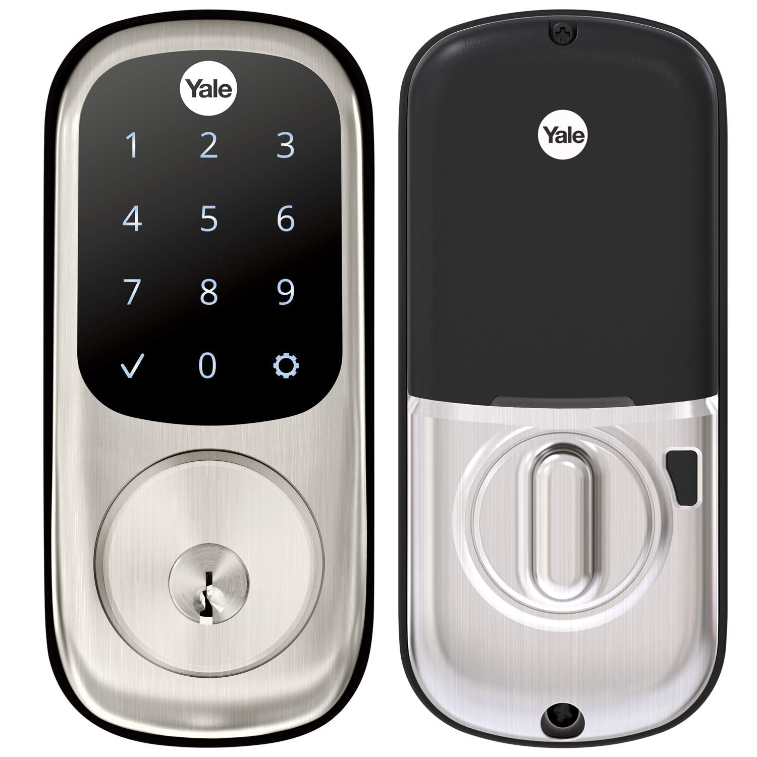 Yale Security Assure Lock Deadbolt, Satin Nickel Wi-Fi Connected Smart Lock With Back-Up Key And Digital Touchscreen Keypad For Code Entry And Remote Access, Yrd226-Cba-619