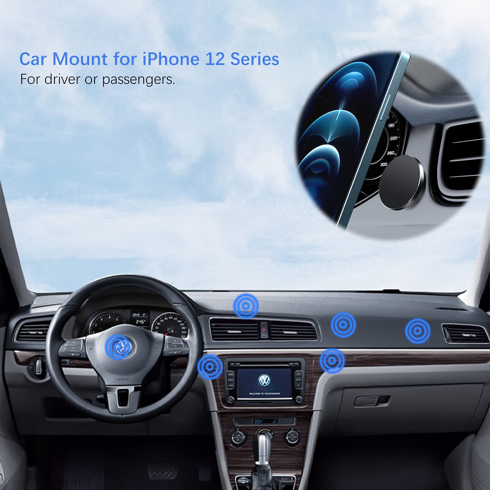Kuaguozhe Sticky Magnetic Wall Mount For Magsafe Case/Magsafe Wallet/Iphone 15 14 13 12 Pro Max Plus Mini, Adhesive Wall Mount Holder For Magsafe Accessories, Car Mount For Dashboard