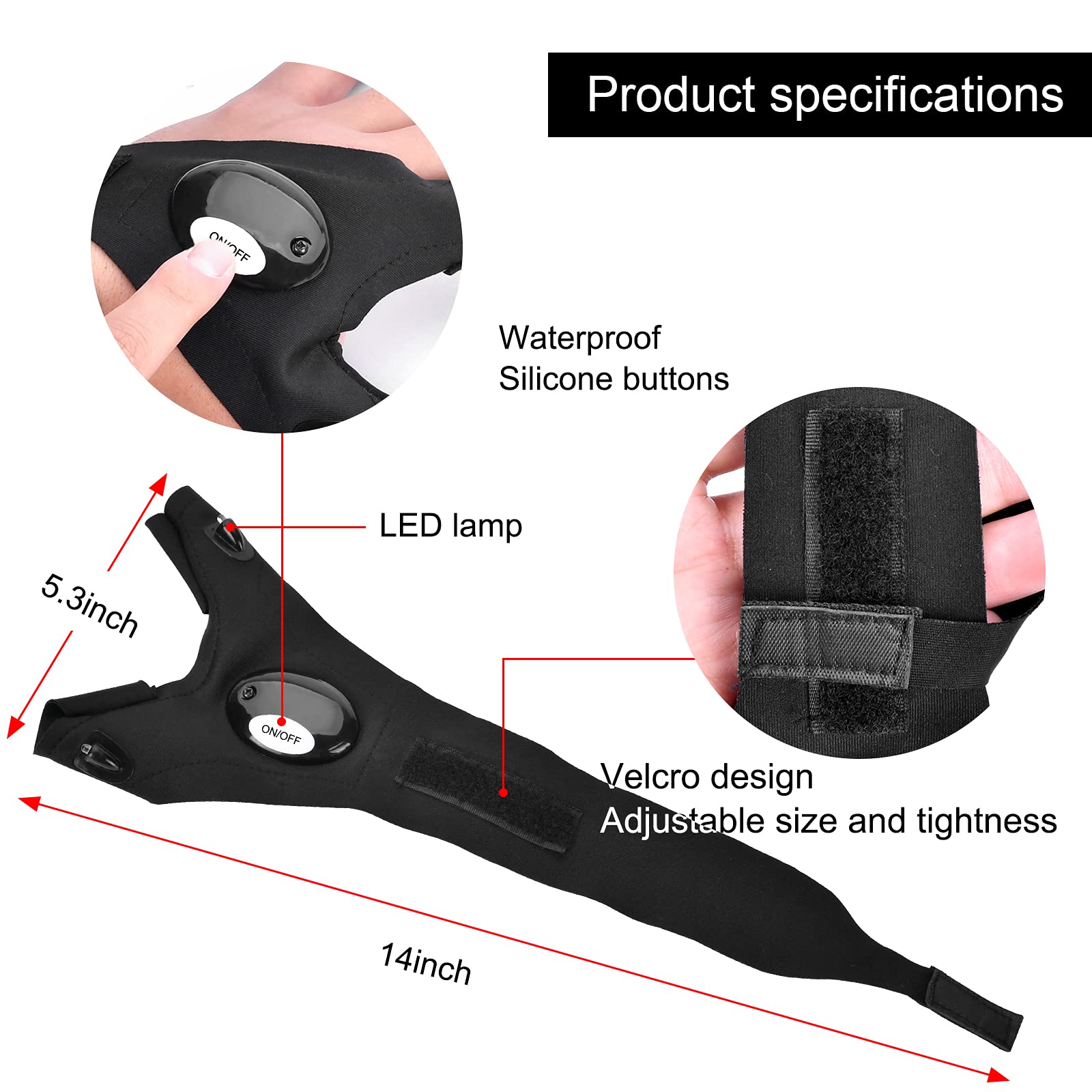 Kuchey Fathers Day Dad  Birthday Gadgets  From Daughter Wife Easter  For Him Valentines Christmas Stocking Stuffers For Men Boyfriend Husband Led Flashlight Gloves Fishing Repairing Tools