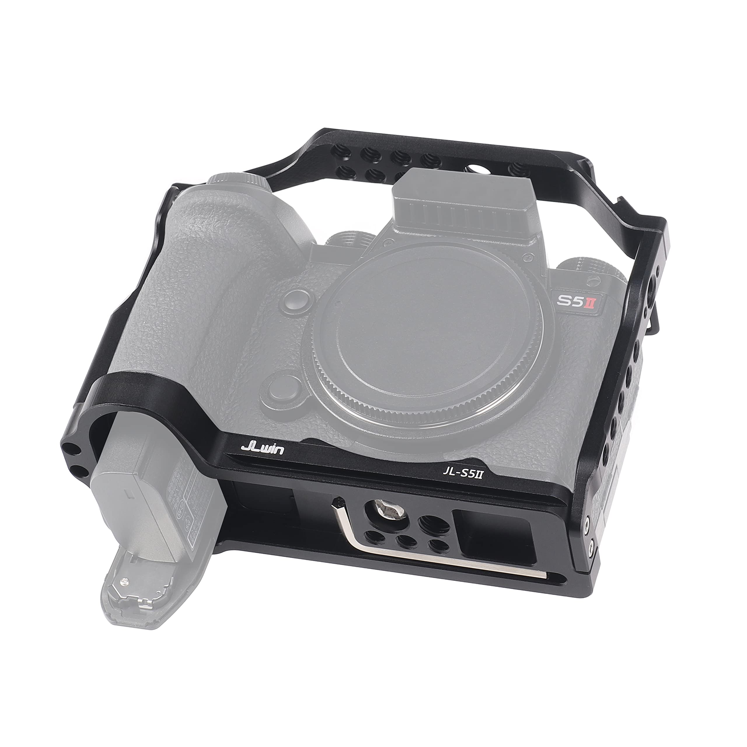 Fotga Aluminum Camera Cage + Top Handle For Panasonic Lumix S5Ii S5 Mark Ii G9Ii G9 Mark Ii Mirrorless Dslr Camera Making Video Filmmaking Compatible Arca Swiss Clamp