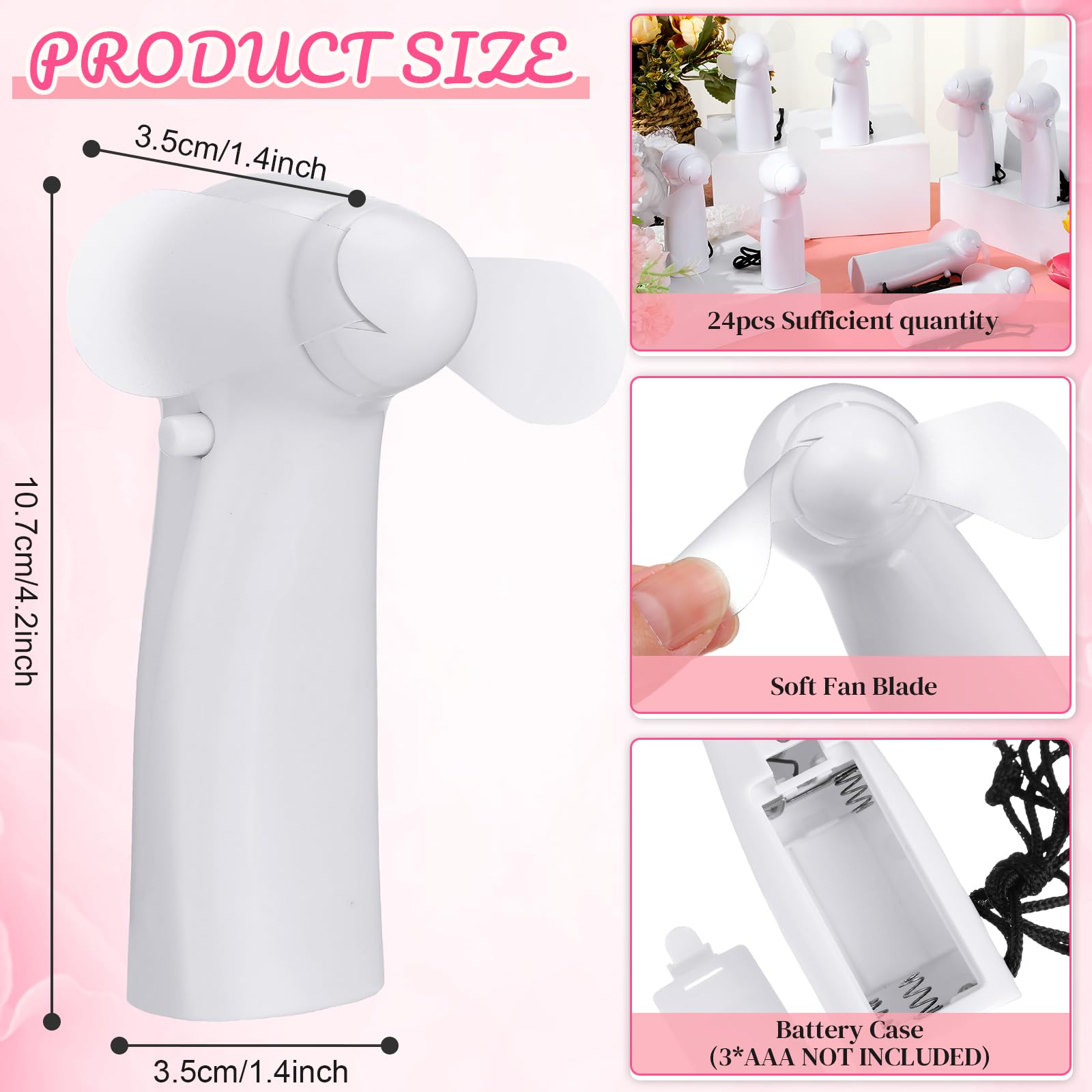 Bulk mini handheld electric fans for wedding favors, gifting, and personal use Koospark