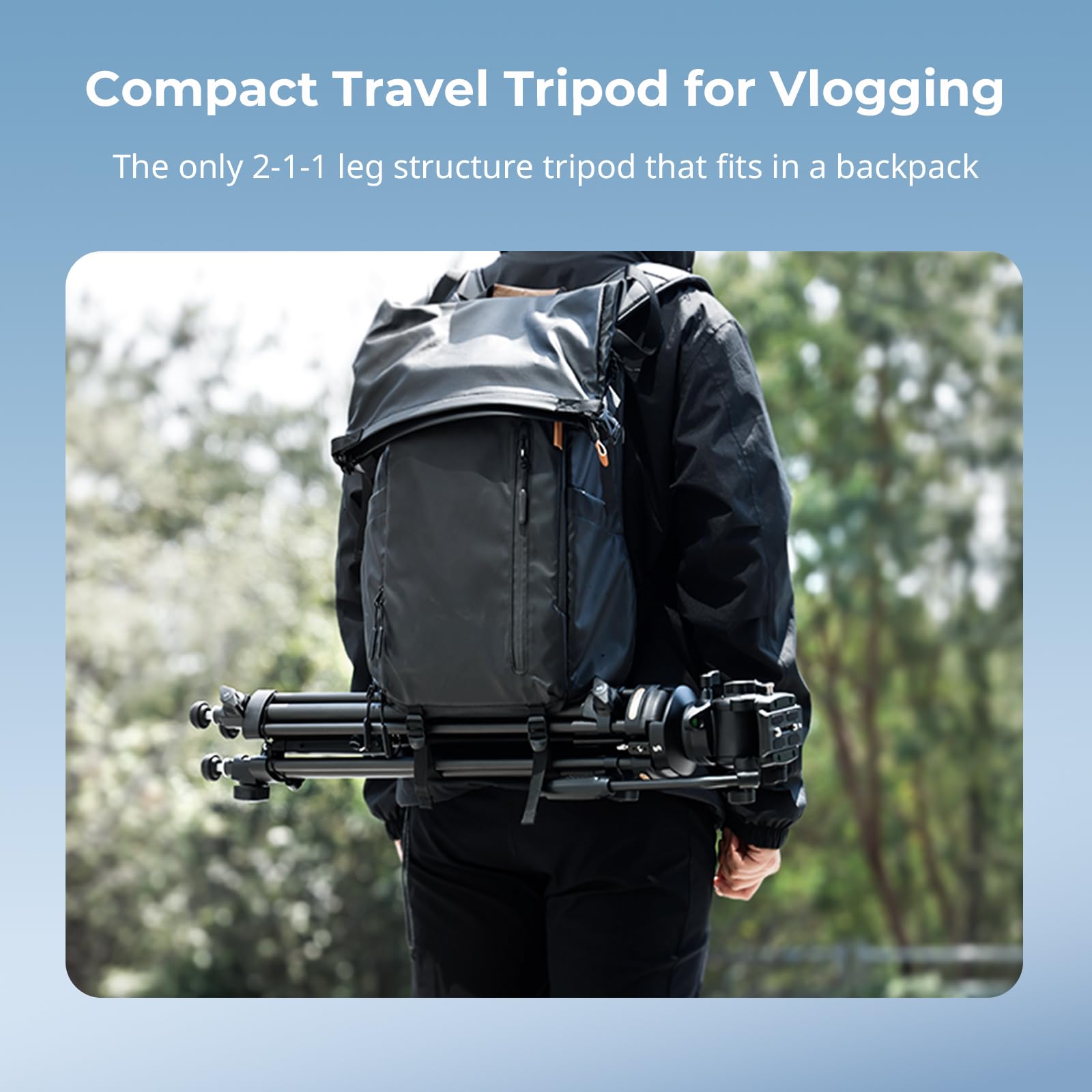 Smallrig Ad-50 Carbon Fiber Video Tripod With Step-Less Damping Fluid Head, 13.2Lbs Max Load  Compact Travel Tripod For Filmmakers  Portable Camera Tripods For Small Camcorder, Cameras