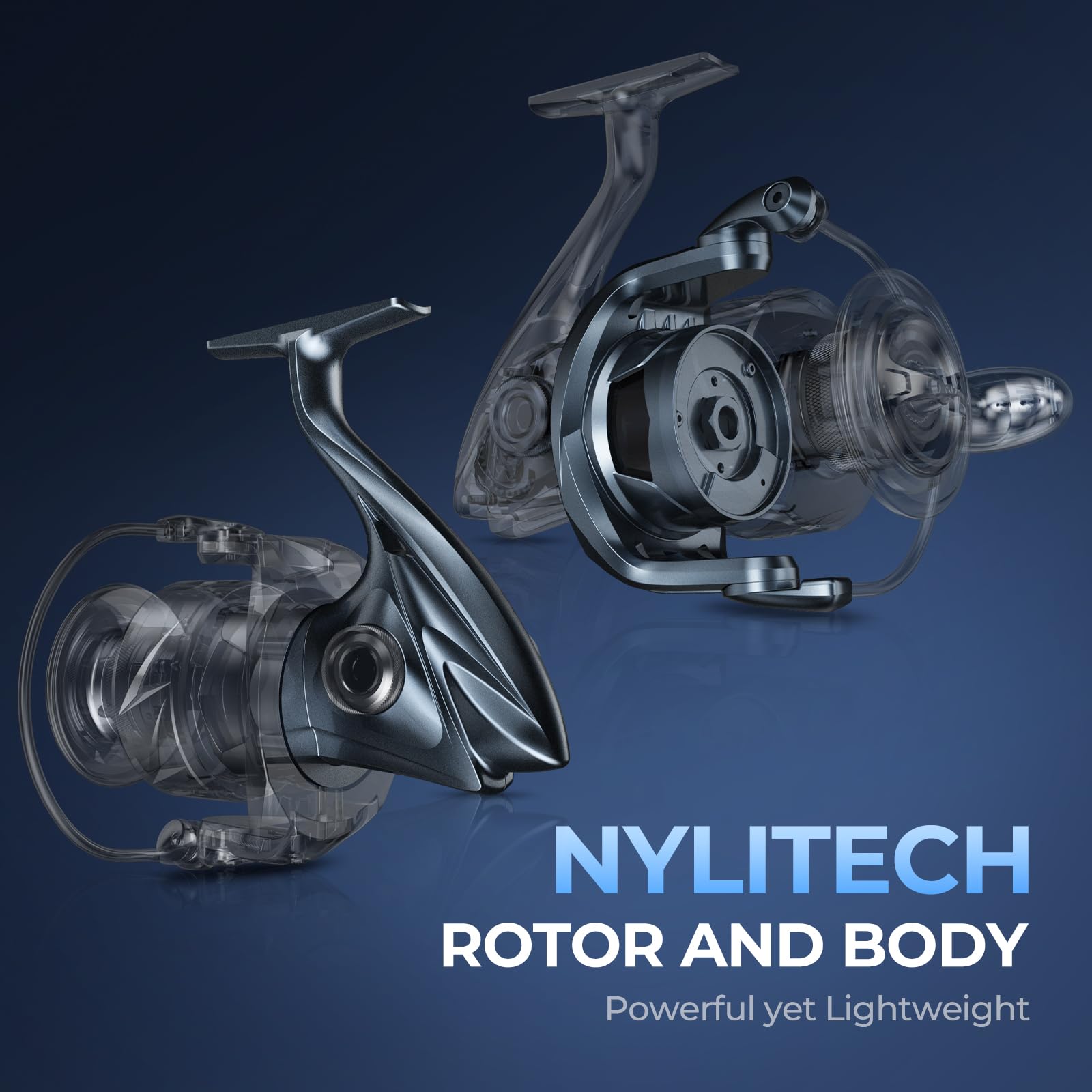 Kastking Rekon Saltwater Spinning Fishing Reel – Up To 55Lbs Max Drag Big Game Fishing Reel - Innovative Nylitech Body- Water Resistant - Maxidur 5+1+1 Corrosion-Resistance Bearing System