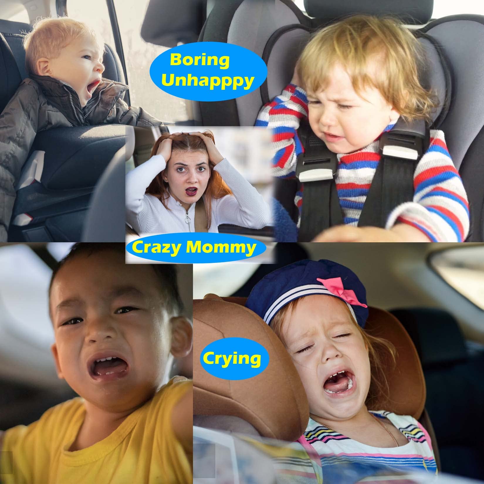 Wellmete Car Headrest Phone Holder For Kids Back Seat - Compatible With Iphone, Samsung And Other Cell Phones - Soft Adjustable Silicone Holding Net (For Phone 2 Pack)