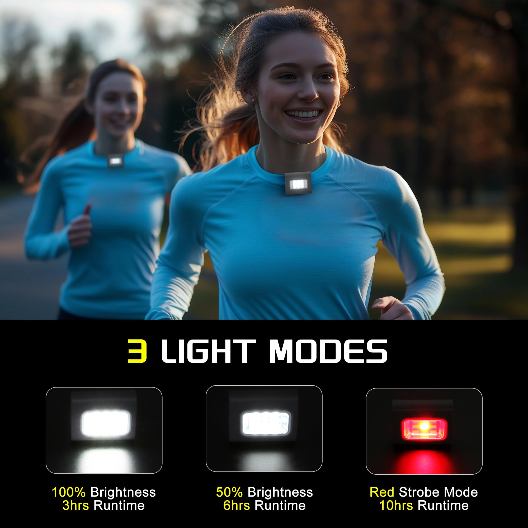 Molrebe 2Pack Clip On Running Lights, Rechargeable Magnetic Led Safety Lights With Red Strobe, Waterproof, Usb Charging, Flashlight For Night Jogging, Dog Walking, Hiking Backpack, Cycling