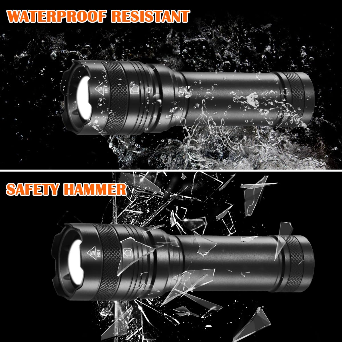 Rufykiri 3Pack Rechargeable Flashlights, Tactical Flashlight High Lumens, Super Bright Flashlight, Mini Small Flashlights Powerful, Led Linterna Recargable, Pocket Handheld Led Flash Light For Home Emergency