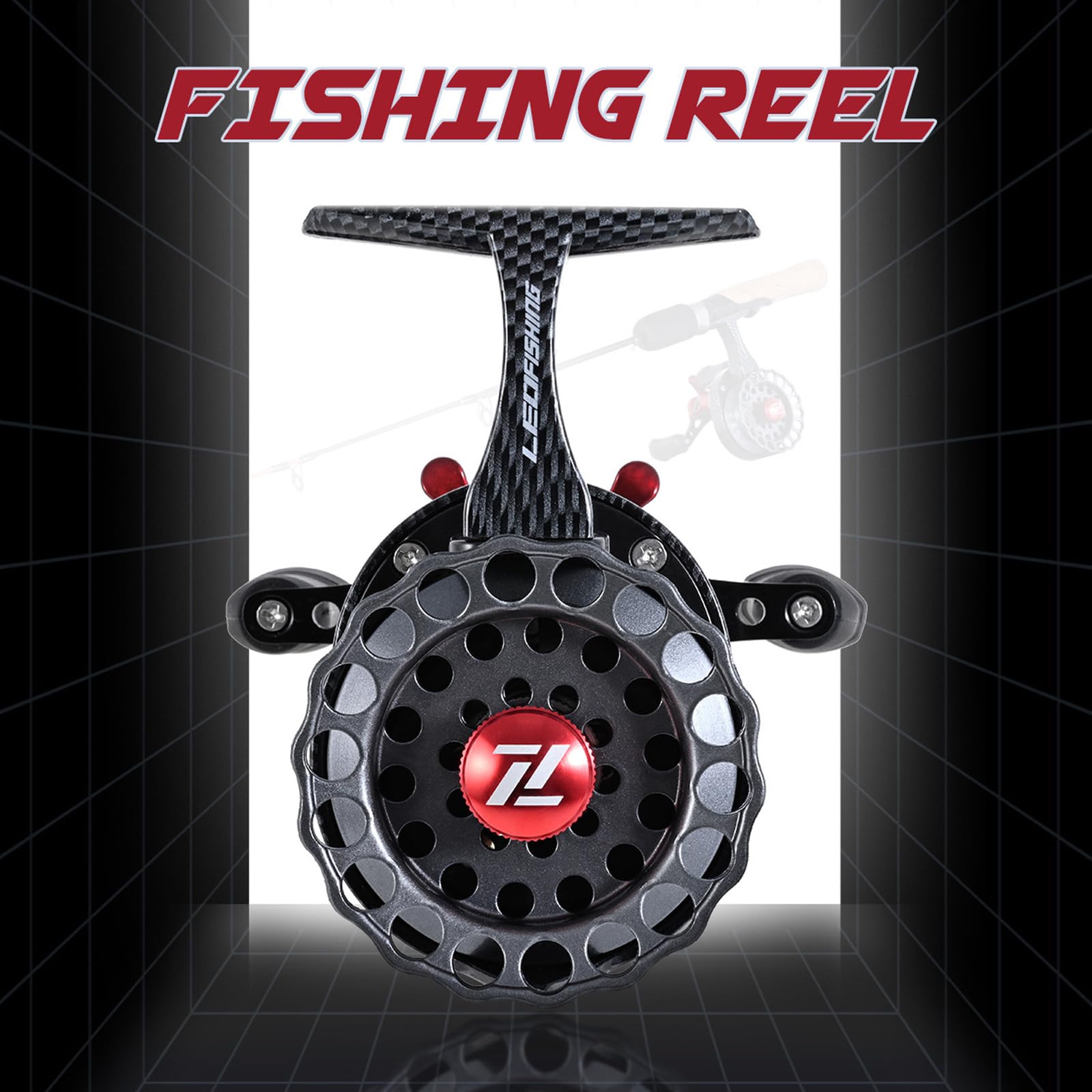 Hxyig Fishing Reel Ice Fishing Trolling Fishing Reel Left Hand/Right Hand Metal High-Stem Raft Reel Carbon Texture