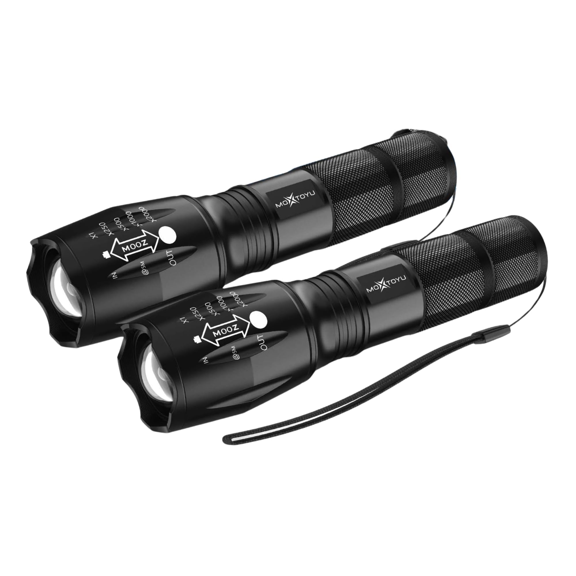 The Perfect Part Flash Light - Pack Of 2 Aluminum Flashlights For Home, 90000Lm 5 Modes Led Flashlight, Zoomable Waterproof Battery Powered Super Bright Flashlight, Handheld Flashlights For Camping