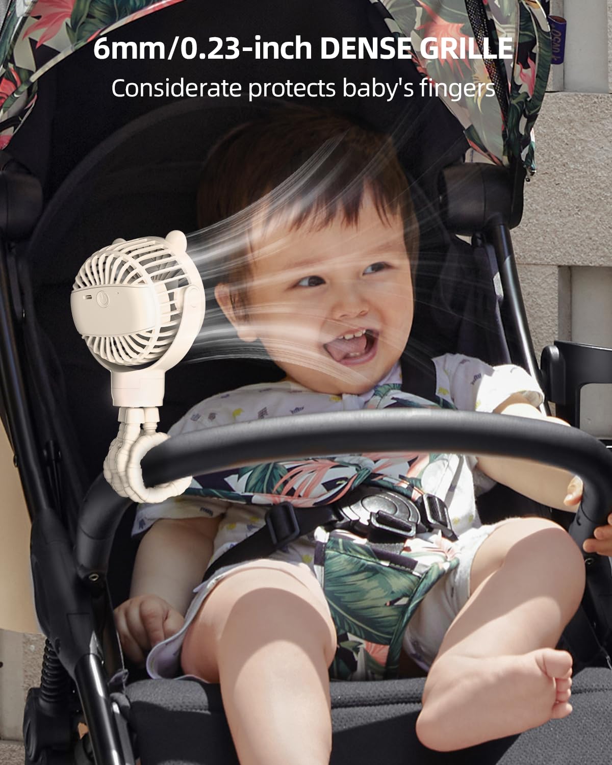 Portable Mini Stroller Fan, Battery Operated Small Clip On Fan, Detachable Flexible Tripod Baby Fan