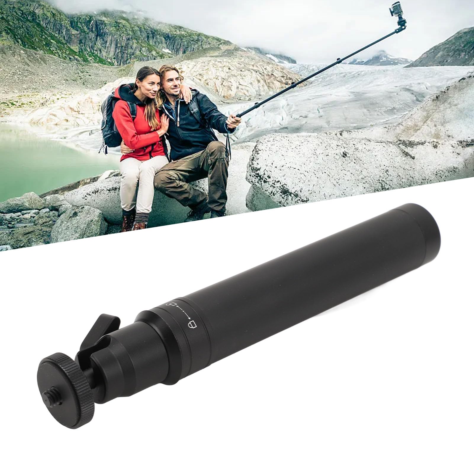 Acouto Lightweight Aluminum Stabilizer Extension Pole With Comfortable Grip 18Cm-69Cm Adjustable Length Compatible With 1/4In Thread Ball Head For Ronin Stabilizers